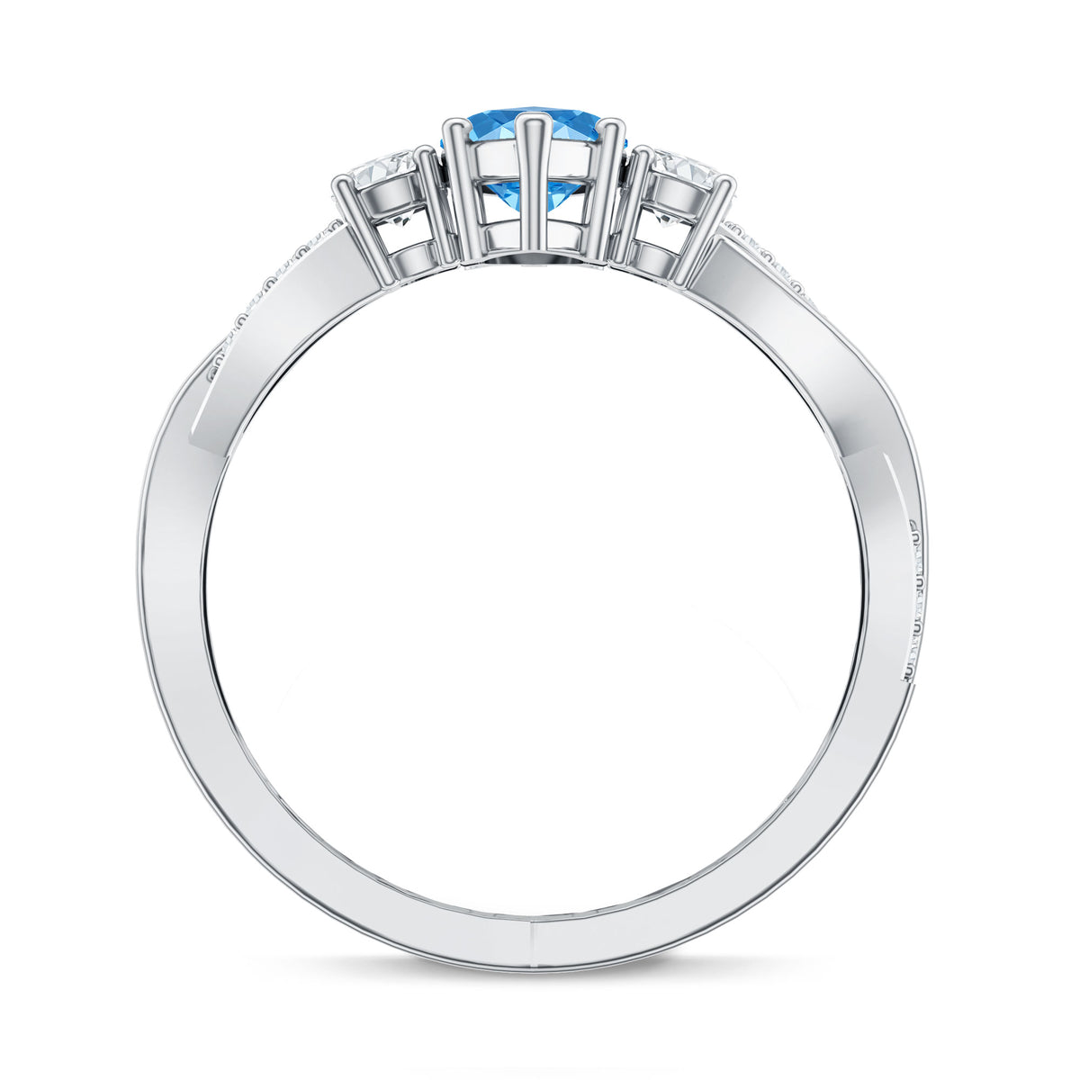 IGI Certified 1 Carat Marquise Lab Grown Blue Diamond Braided Engagement Ring Vivid Blue - VS1 - Rosec Jewels
