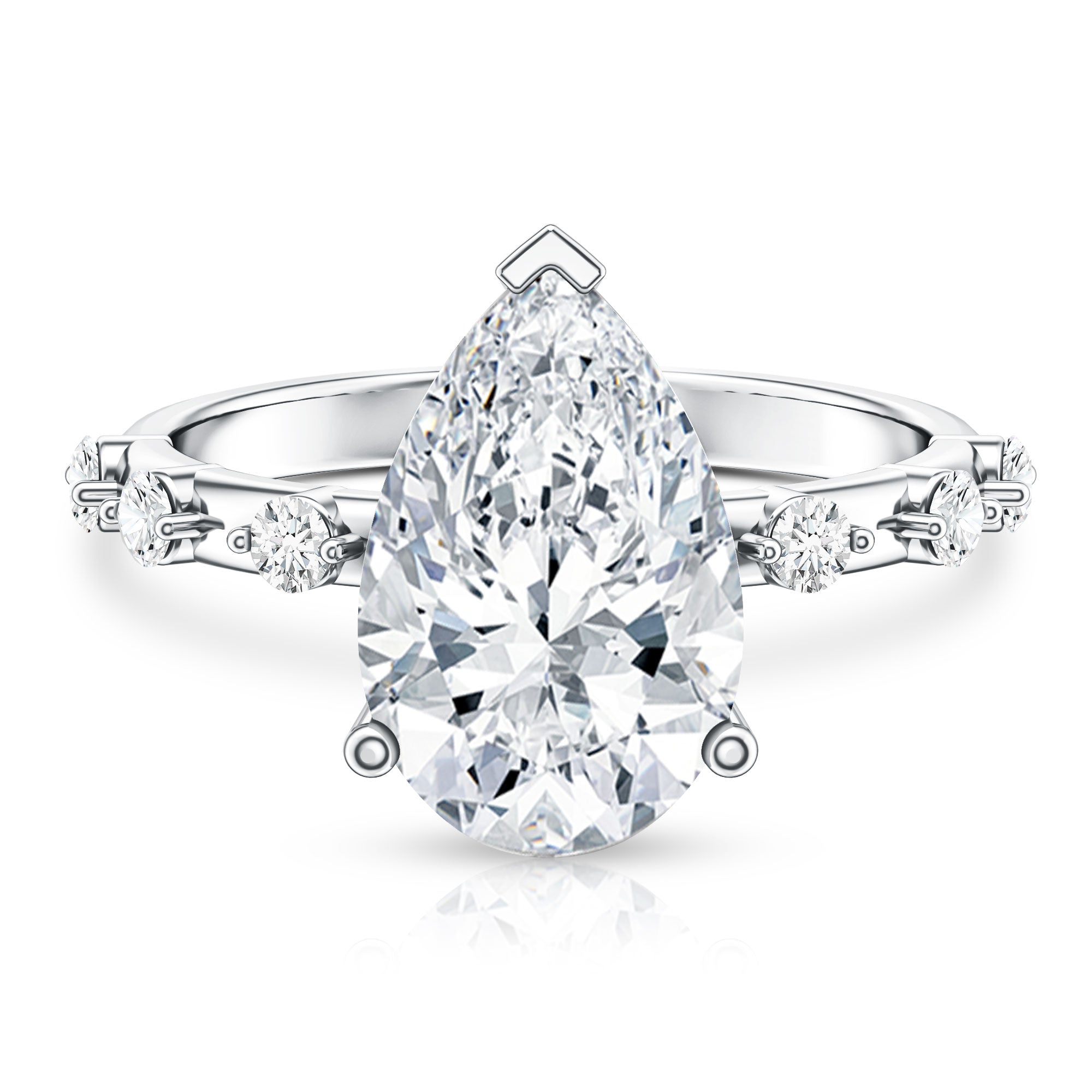 Rosec Jewels-IGI Certified 4 Carat Huge Lab Grown Diamond Pear Shaped Engagement Ring