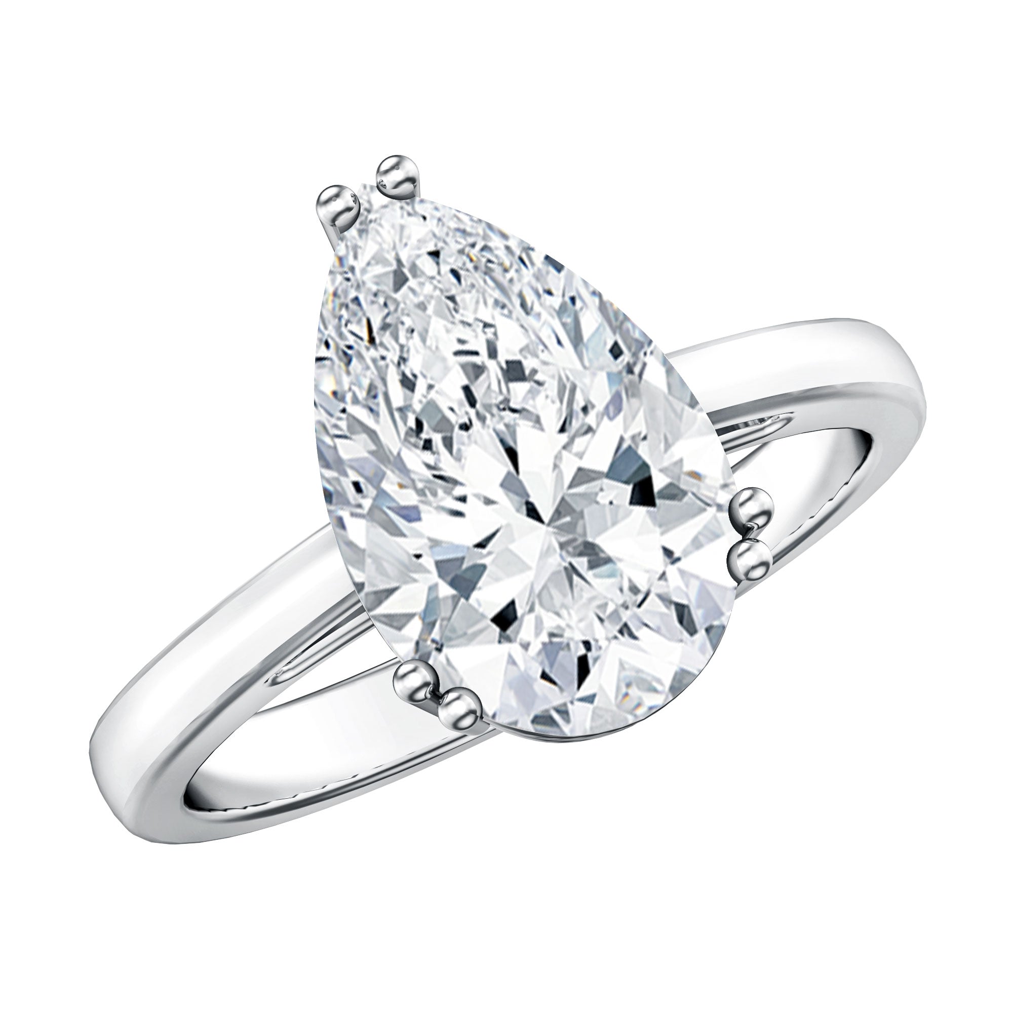 Rosec Jewels-Pear Shape IGI Certified 3 Carat Lab Grown Diamond Solitaire Engagement Ring