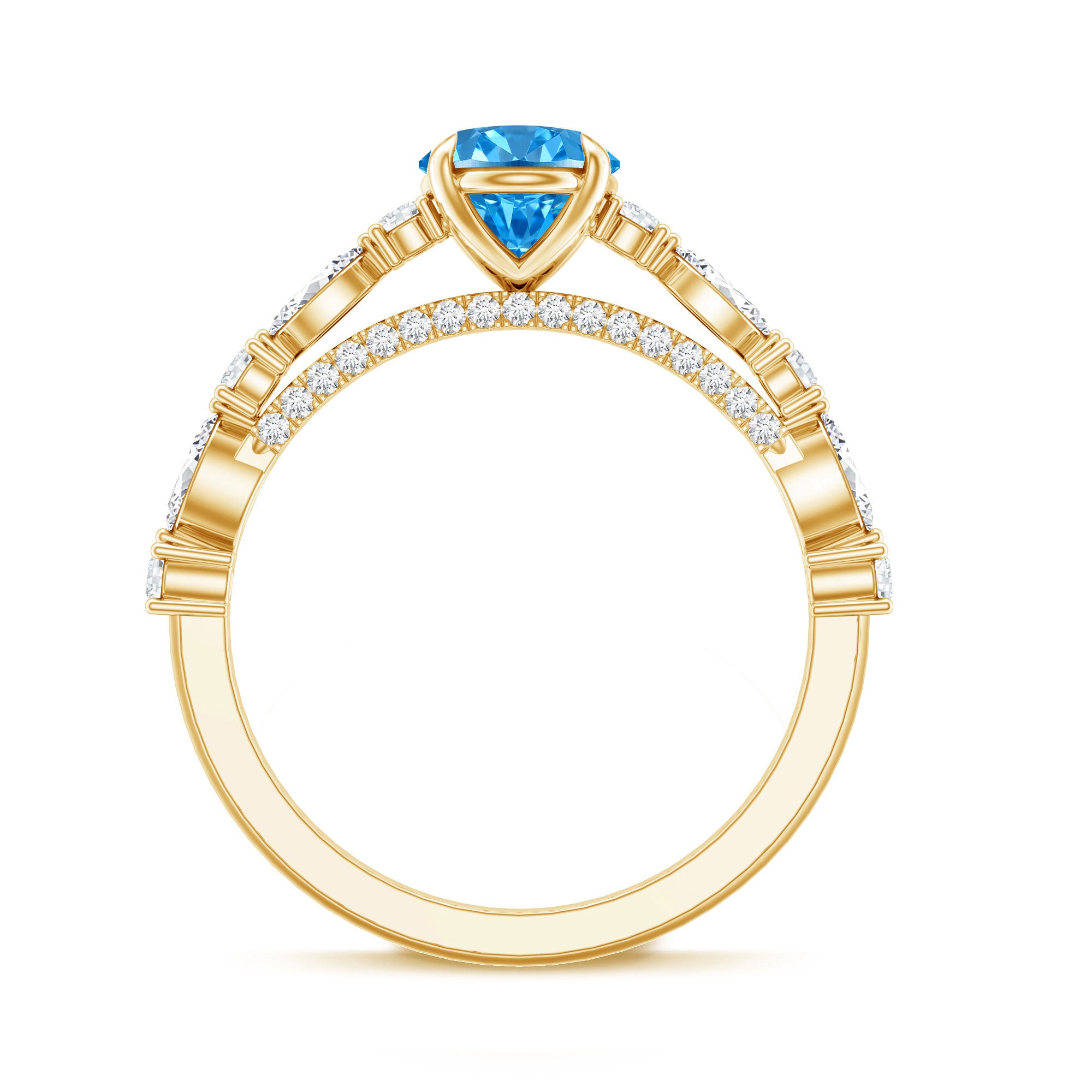 Rosec Jewels-1 Carat Oval Shaped Lab Created Blue Diamond Engagement Ring IGI Certified