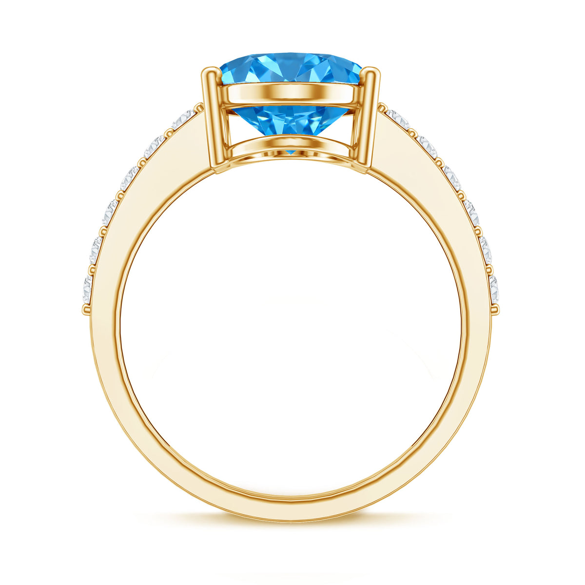 IGI Certified 4 Carat Oval Lab Grown Blue Diamond Engagement Ring with Side Stones Vivid Blue - VS1 - Rosec Jewels