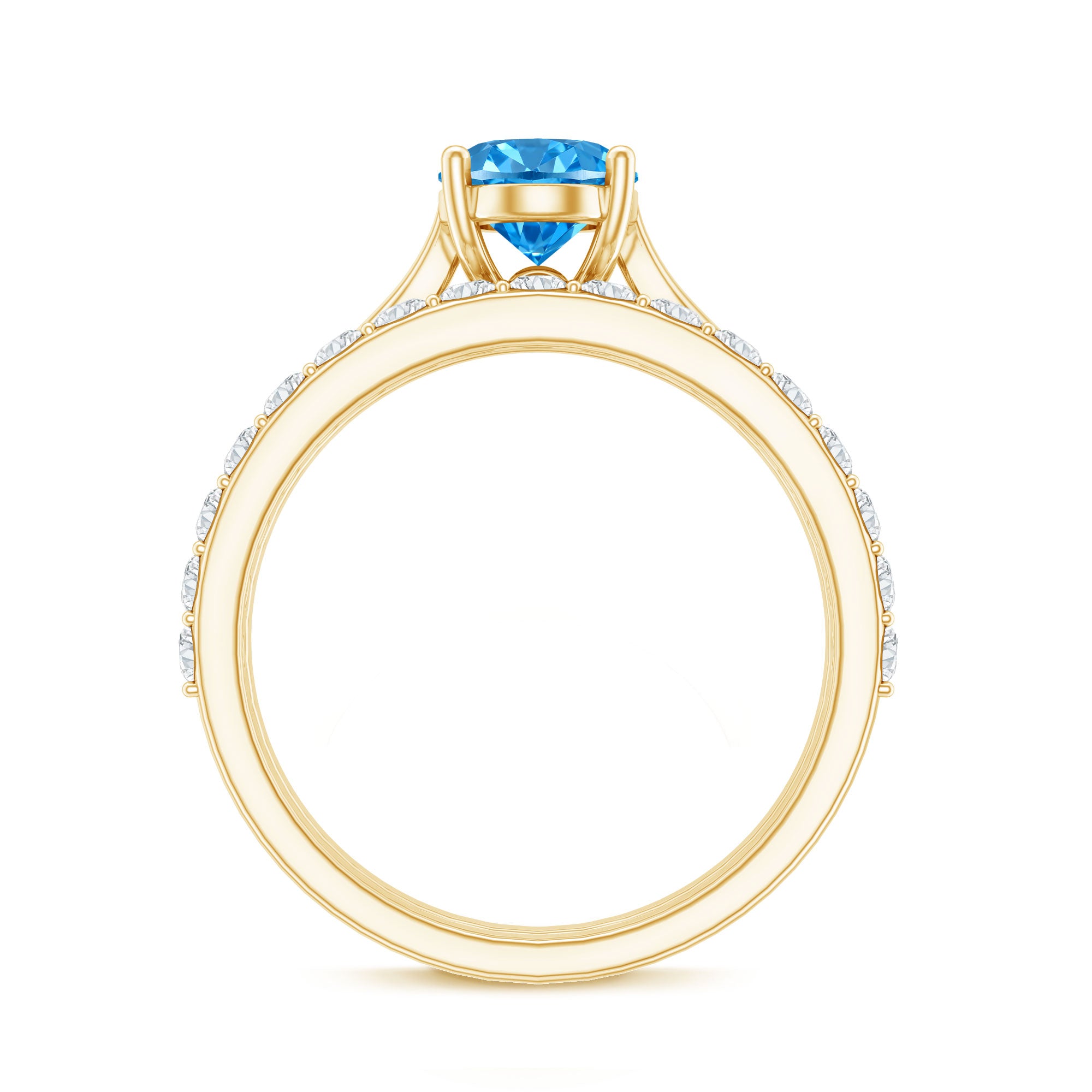 Rosec Jewels-IGI Certified Oval 1 Carat Lab Grown Blue Diamond Wedding Ring Set