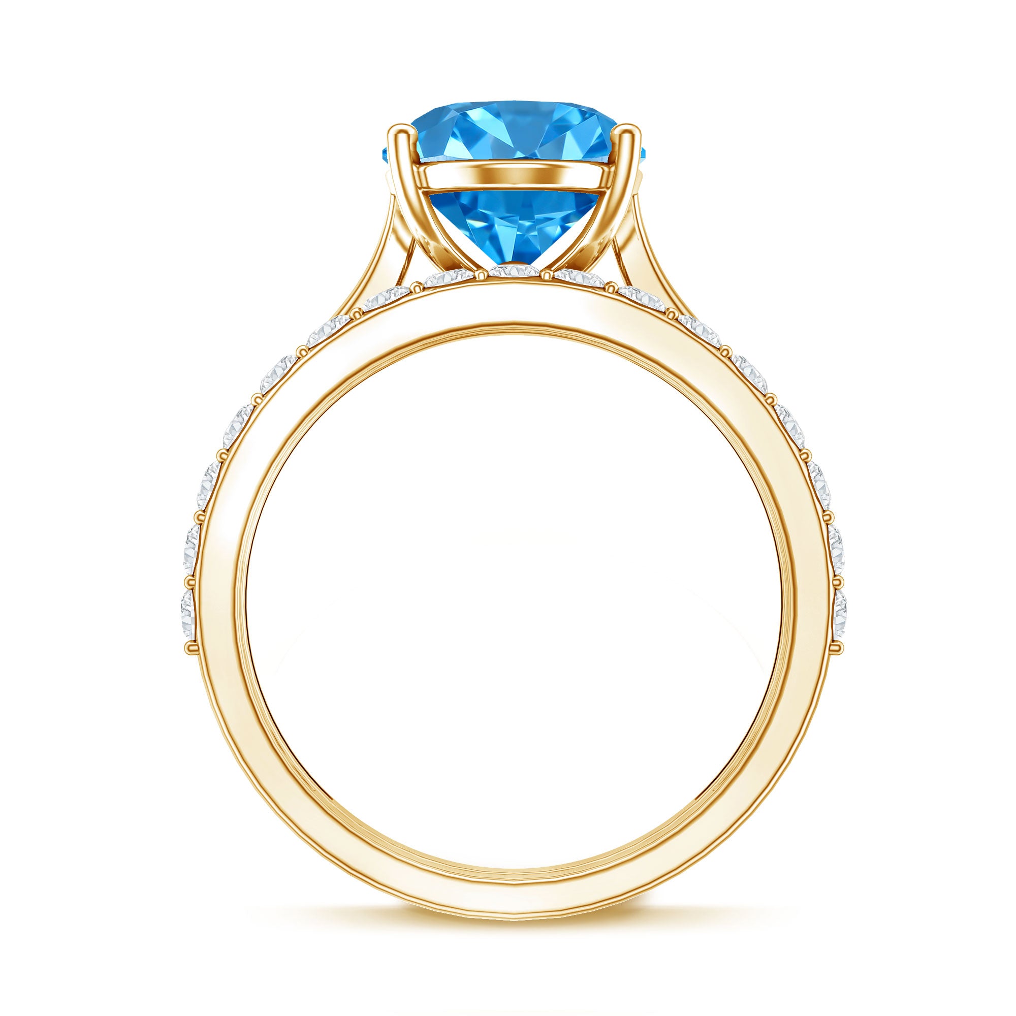 Rosec Jewels-Lab Grown Blue Diamond 3 Carat Oval Bridal Ring Set with IGI Certificate