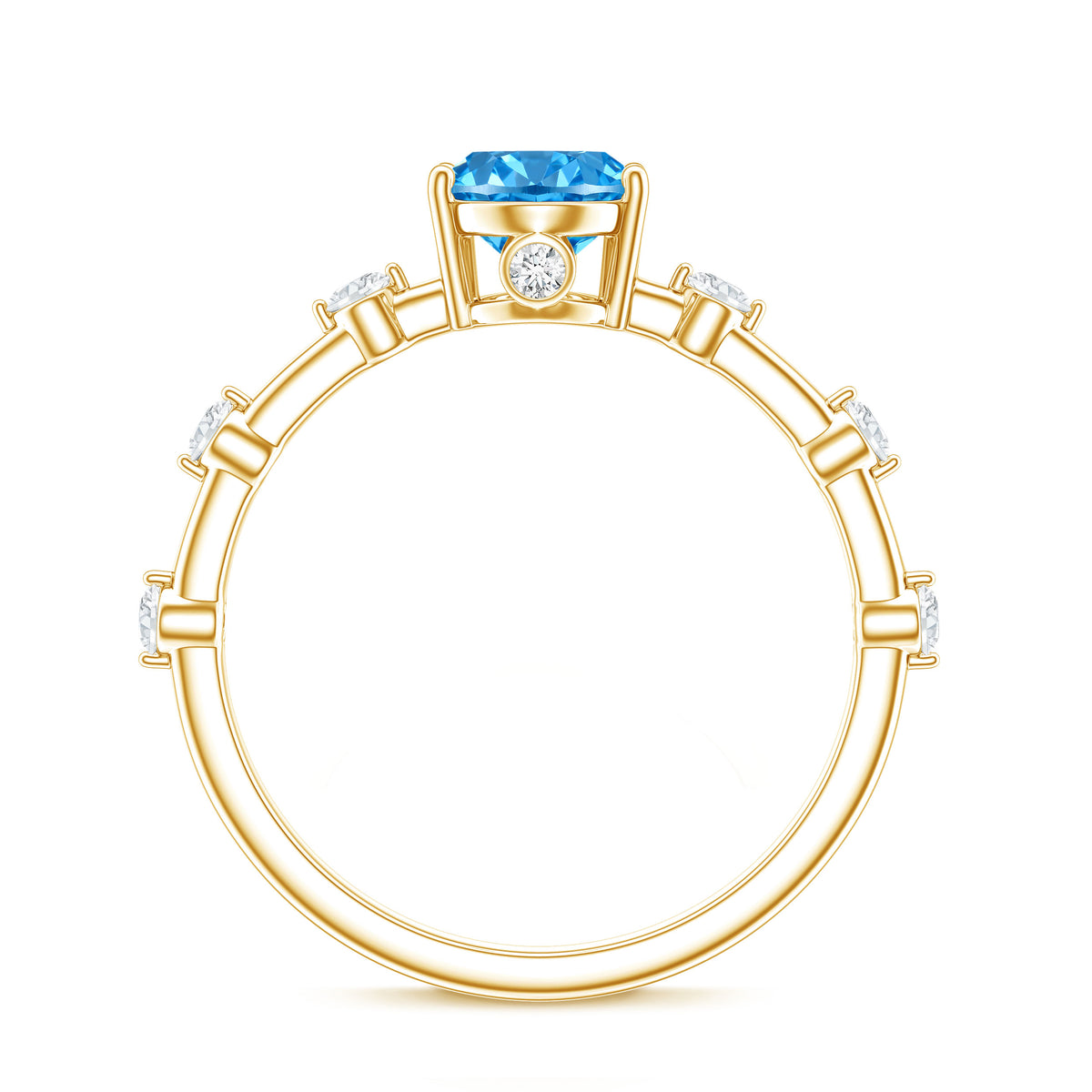 Oval Shaped 1 Carat Lab Grown Blue Diamond Solitaire Ring with IGI Certificate Vivid Blue - VS1 - Rosec Jewels