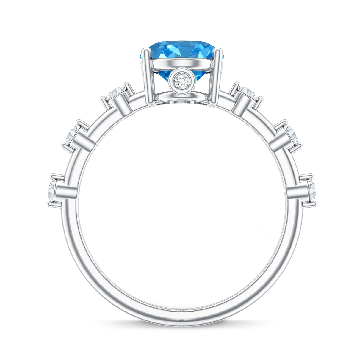 IGI Certified Lab Grown Blue Diamond Oval Engagement Ring 2 Carat Vivid Blue - VS1 - Rosec Jewels