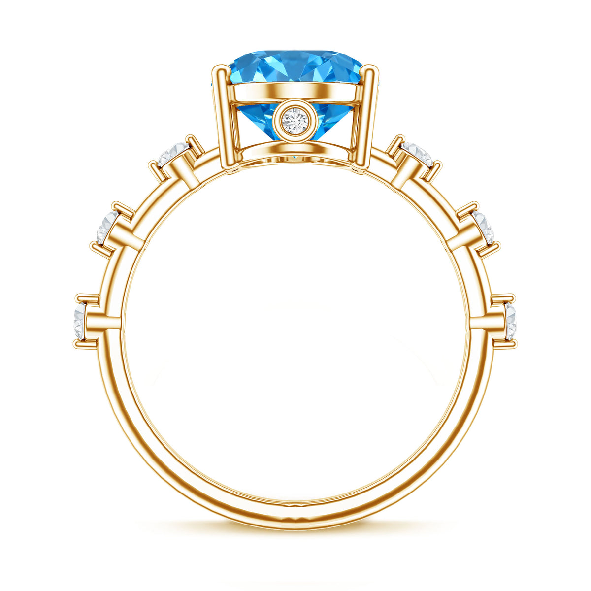 IGI Certified 3 Carat Lab Created Oval Blue Diamond Engagement Ring Vivid Blue - VS1 - Rosec Jewels