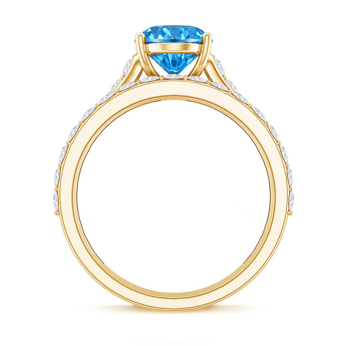 IGI Certified Lab Grown 2 Carat Blue Diamond Oval Engagement Ring with Enhancer Vivid Blue - VS1 - Rosec Jewels