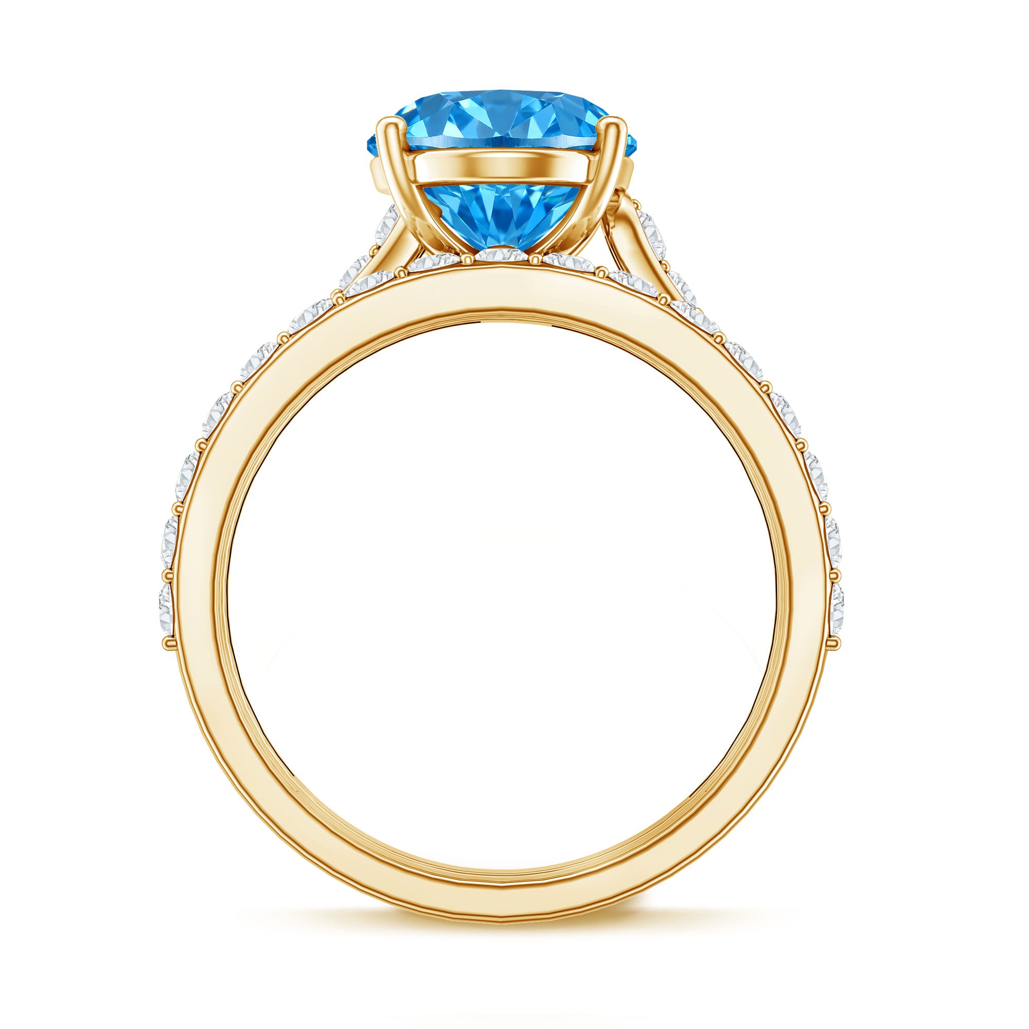 Rosec Jewels-3 Carat Lab Grown Blue Diamond Oval Wedding Ring Set with IGI Certificate