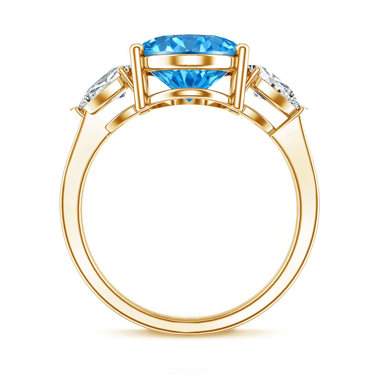 IGI Certified 4 Carat Oval Shaped Lab Grown Blue Diamond Journey Ring Vivid Blue - VS1 - Rosec Jewels