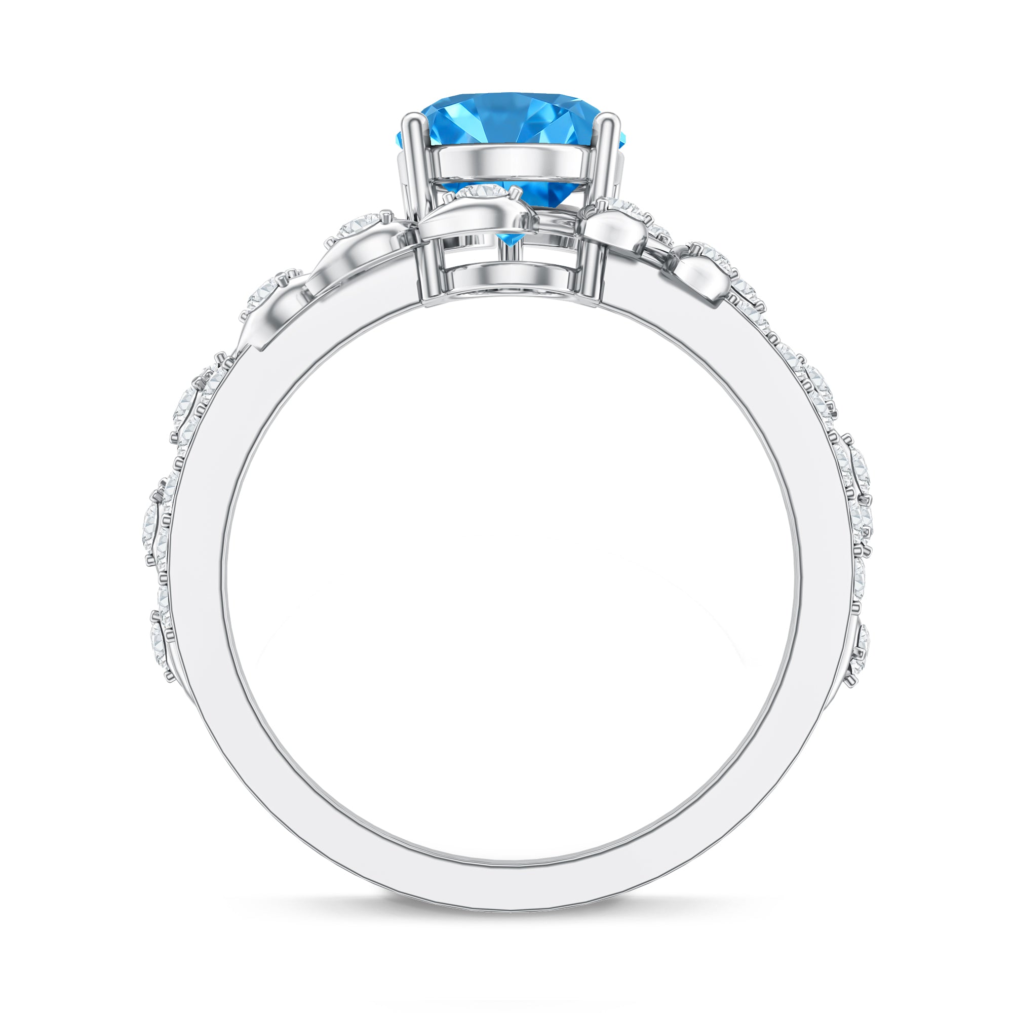 Rosec Jewels-Oval Shaped 1 Carat Lab Grown Blue Diamond Designer Engagement Ring IGI Certified