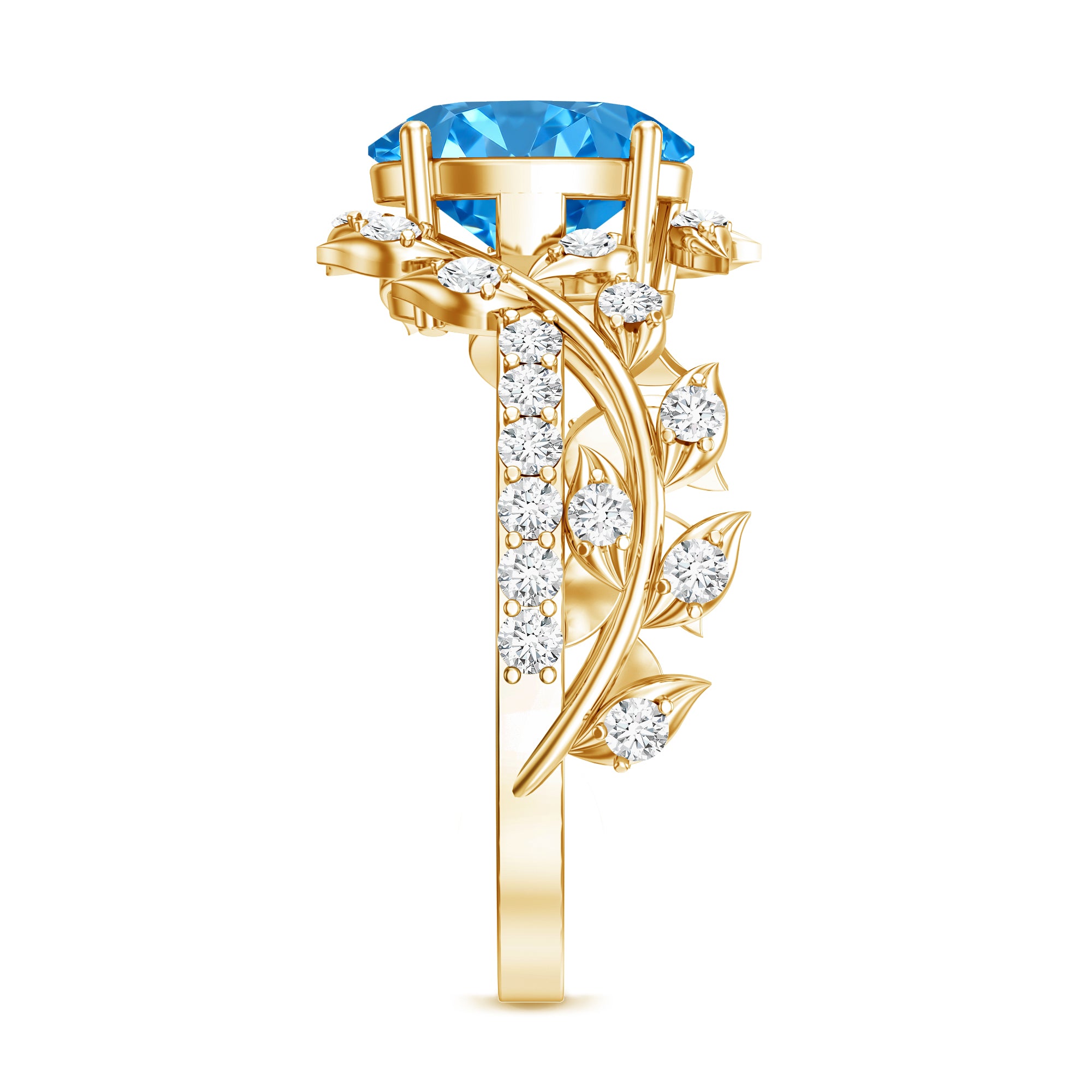 Rosec Jewels-Nature Inspired 2 Carat Lab Grown Diamond Vine Engagement Ring with IGI Certificate