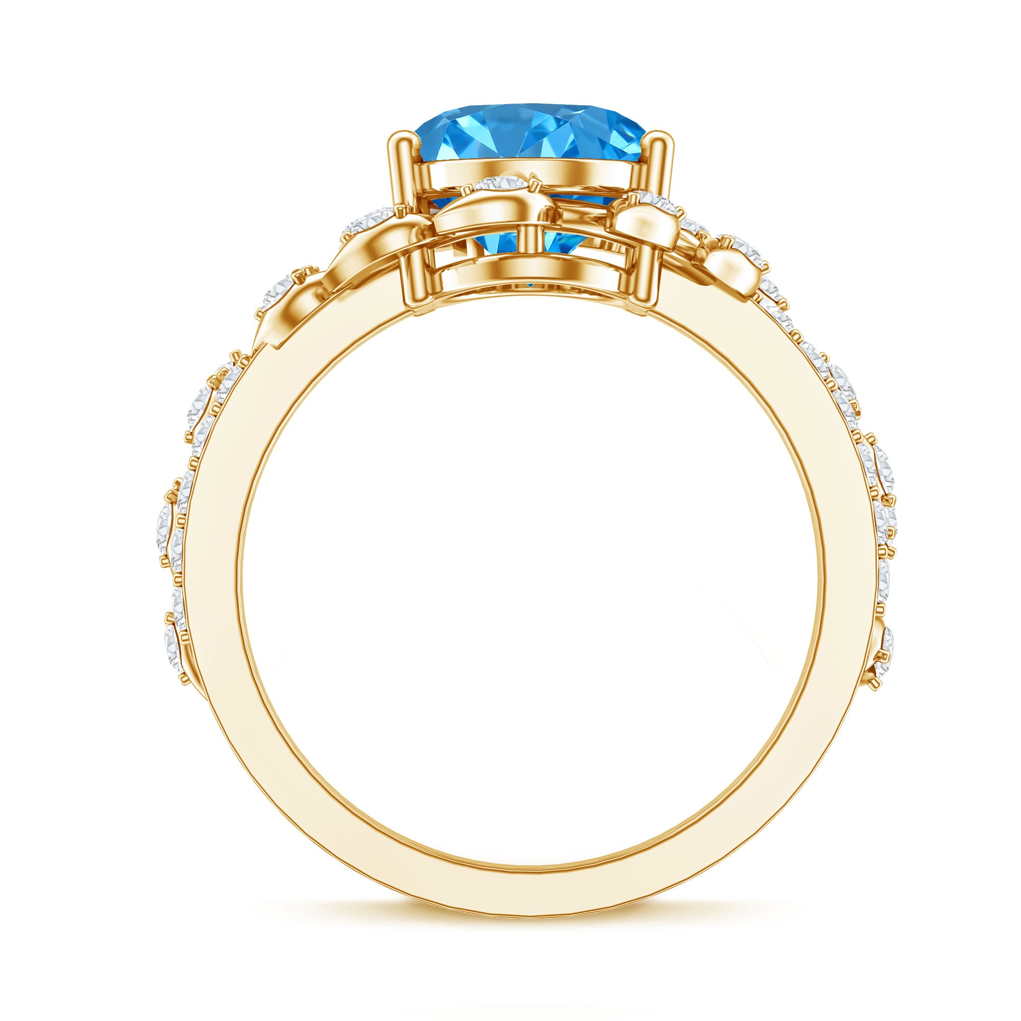 Rosec Jewels-IGI Certified 3 Carat Oval Shaped Lab Grown Blue Diamond Vine Engagement Ring