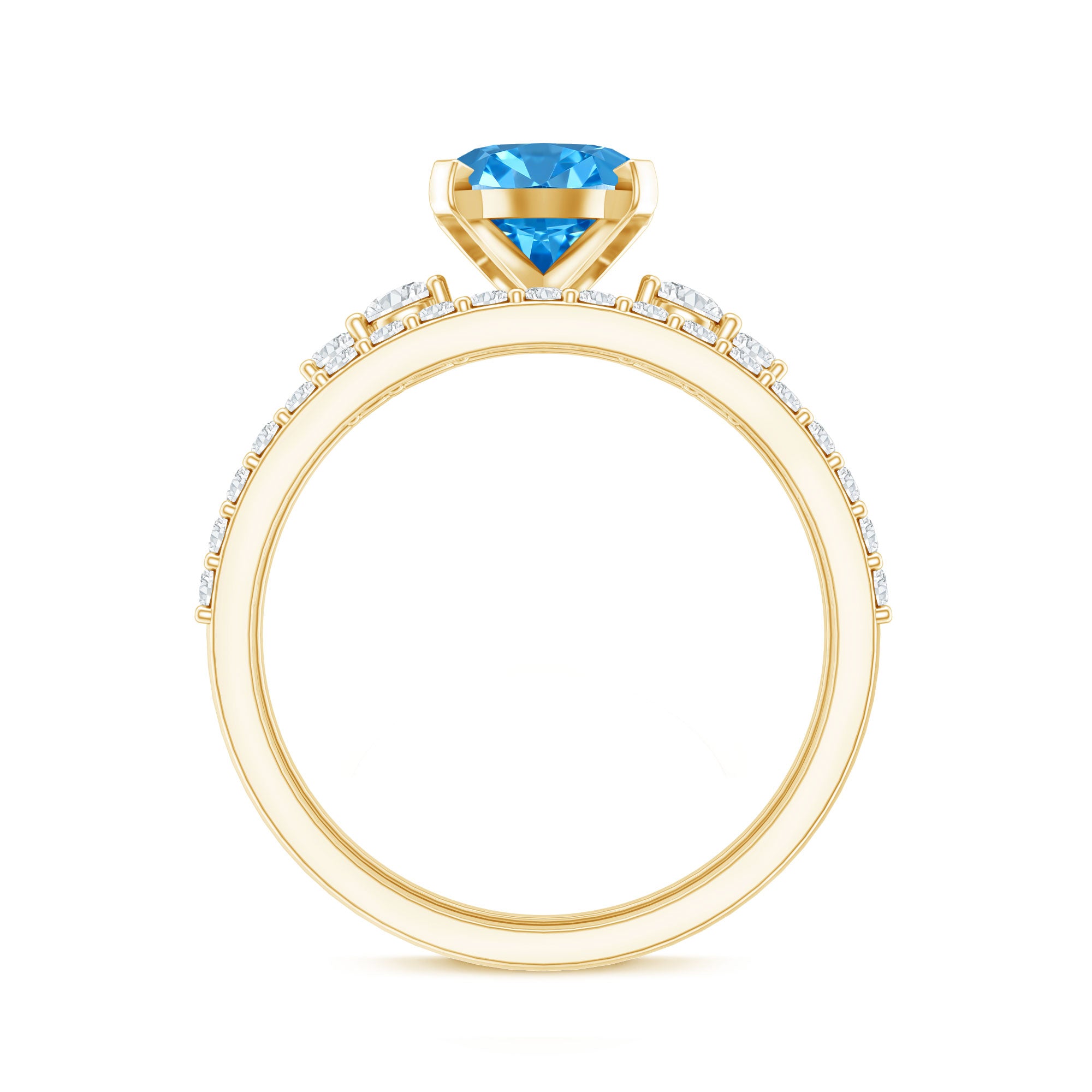 Rosec Jewels-2 Carat Lab Grown Blue Diamond Oval Wedding Ring Set with IGI Certified
