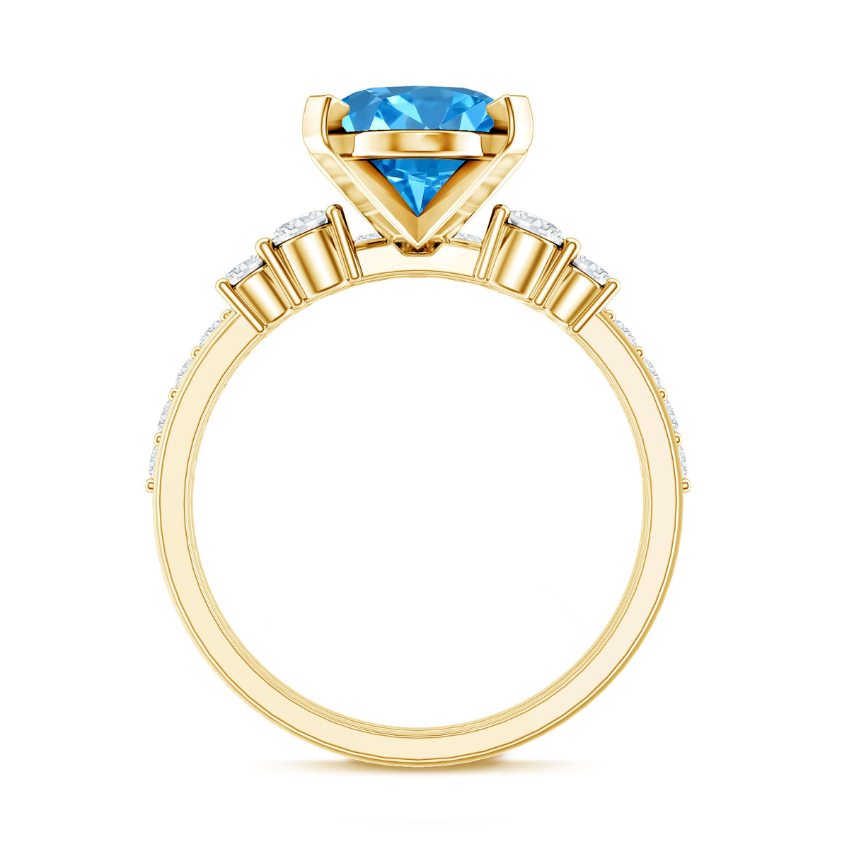 3 Carat Oval Shaped Lab Grown Blue Diamond Wedding Ring Set with IGI Certificate Vivid Blue - VS1 - Rosec Jewels