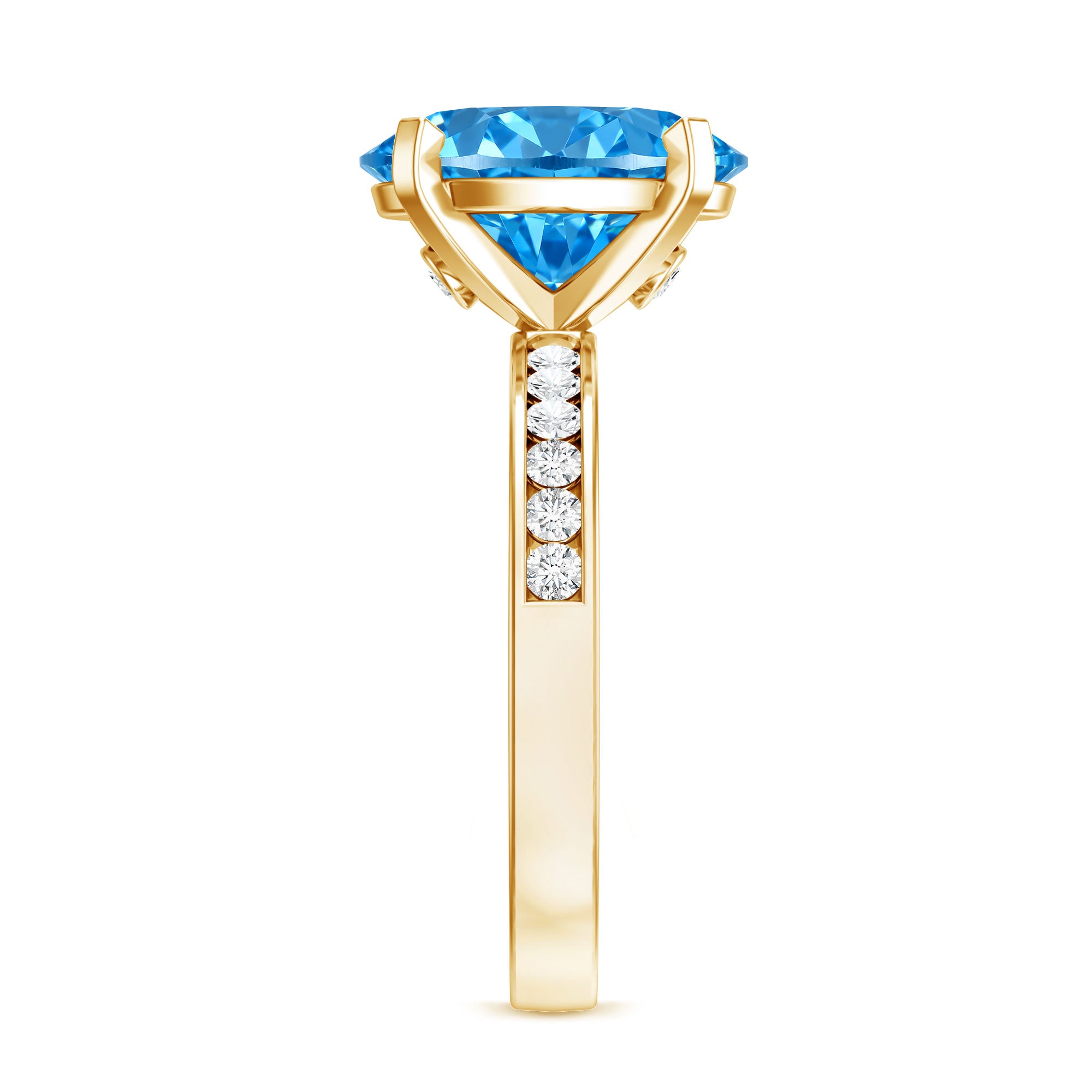 Rosec Jewels-Lab Grown 3 Carat Blue Diamond Oval Engagement Ring IGI Certified