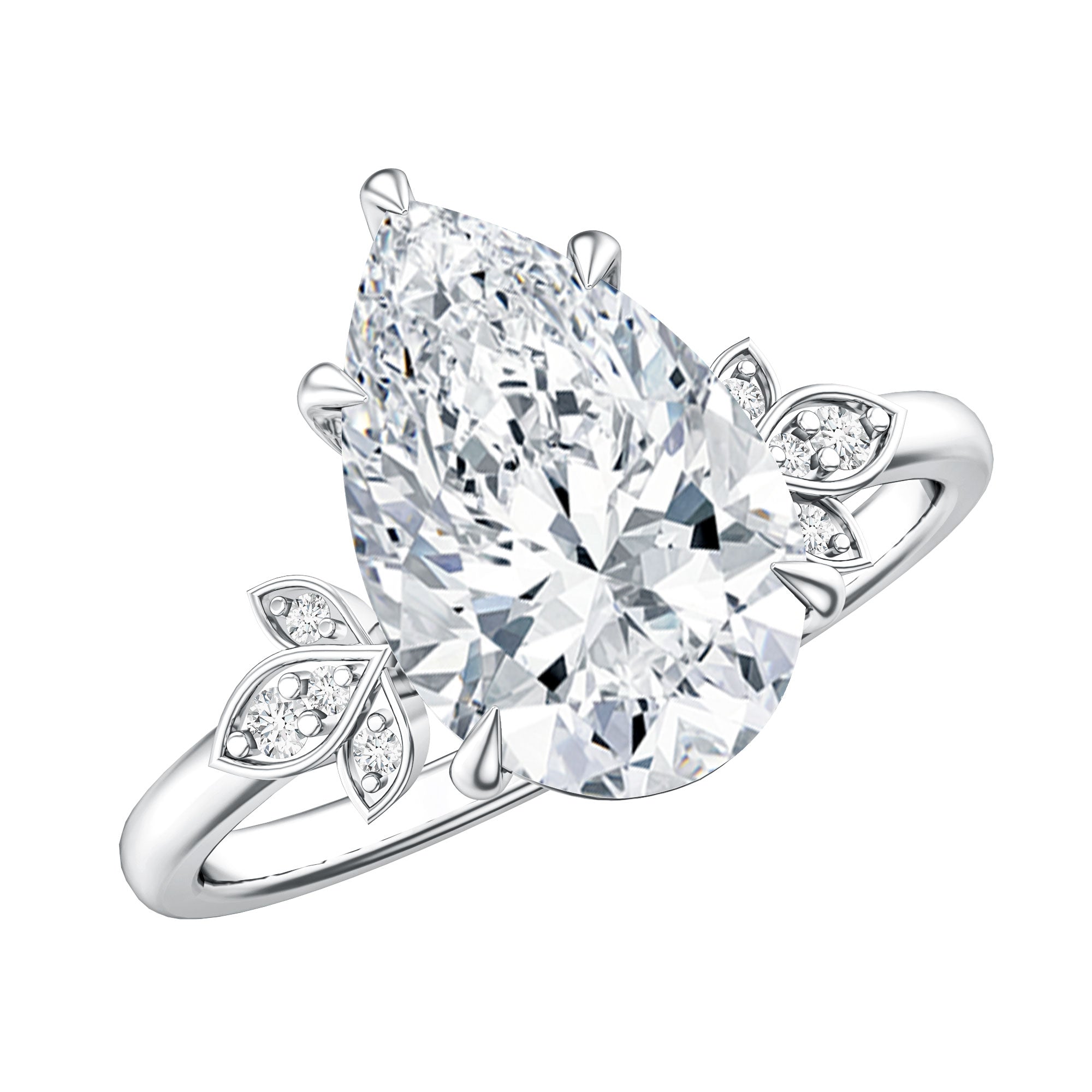 Rosec Jewels-Nature Inspired 3 Carat Lab Grown Diamond Solitaire Engagement Ring IGI Certified