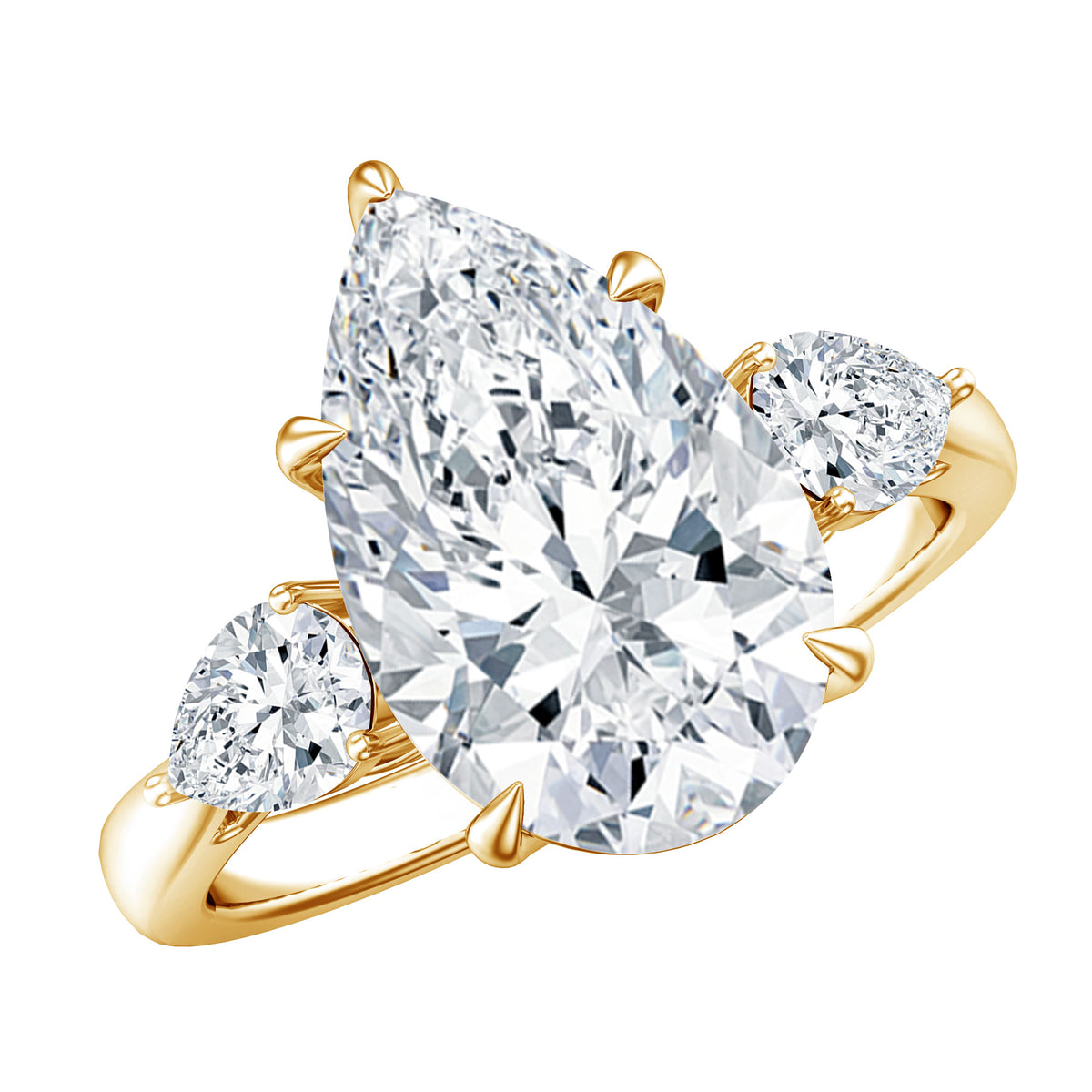 4 Carat Lab Grown Diamond 3 Stone Engagement Ring with IGI Certified Lab - ( E-VS1 ) - Rosec Jewels
