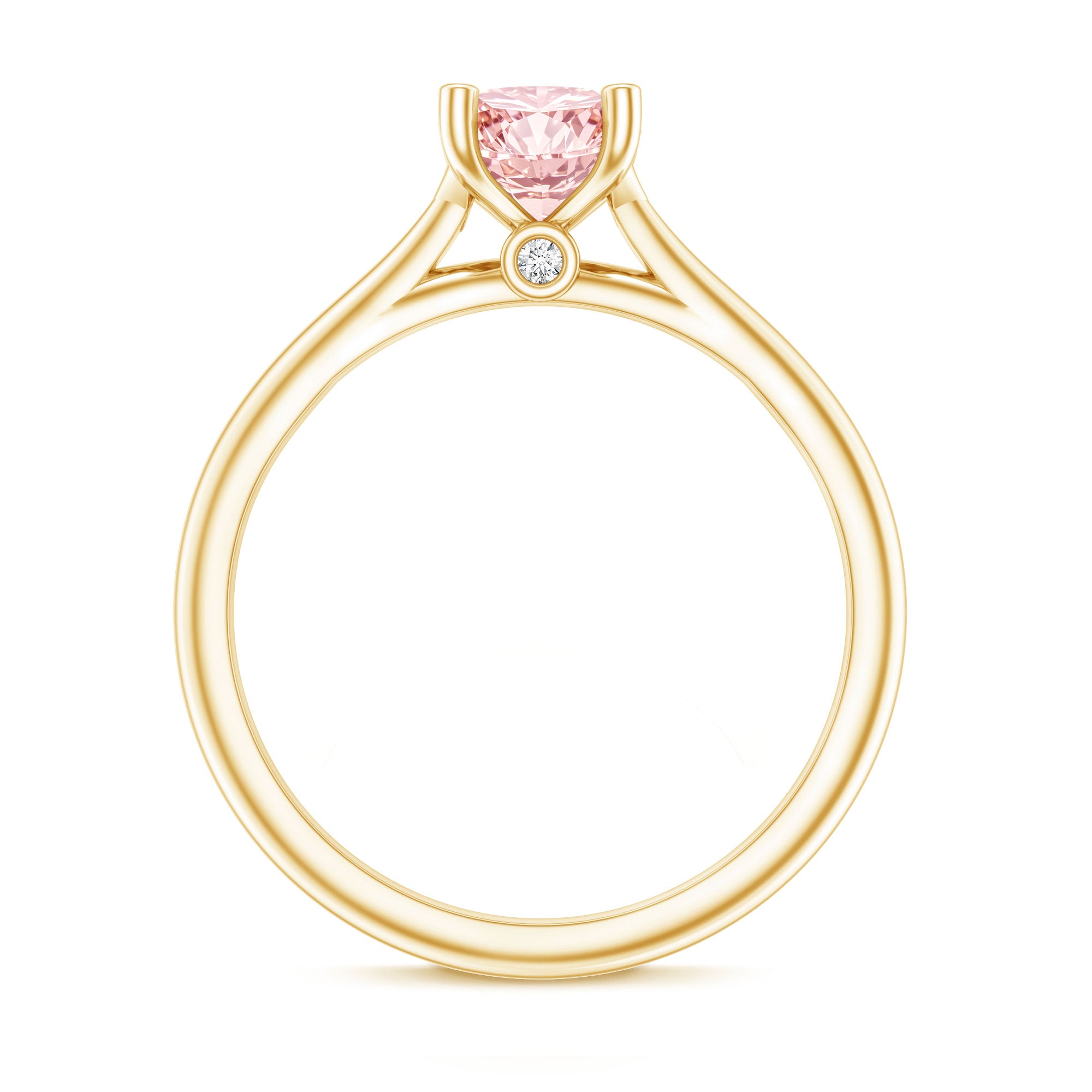 Rosec Jewels-1 Carat Round Lab Grown Pink Diamond Solitaire Ring with IGI Certificate