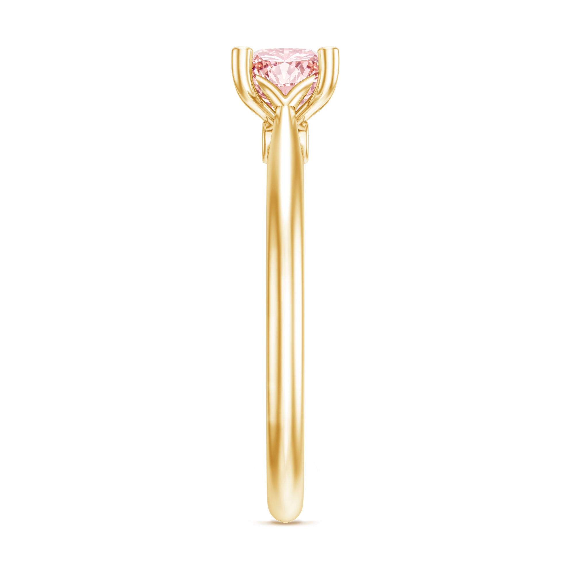 1 Carat Round Lab Grown Pink Diamond Solitaire Ring with IGI Certificate Fancy Pink - VS1 - Rosec Jewels