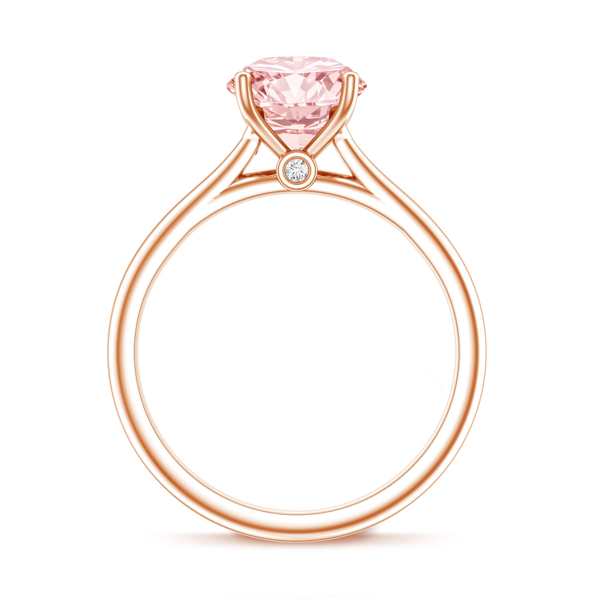 IGI Certified Round Lab Grown Pink Diamond 2 Carat Engagement Ring for Women Fancy Pink - VS1 - Rosec Jewels