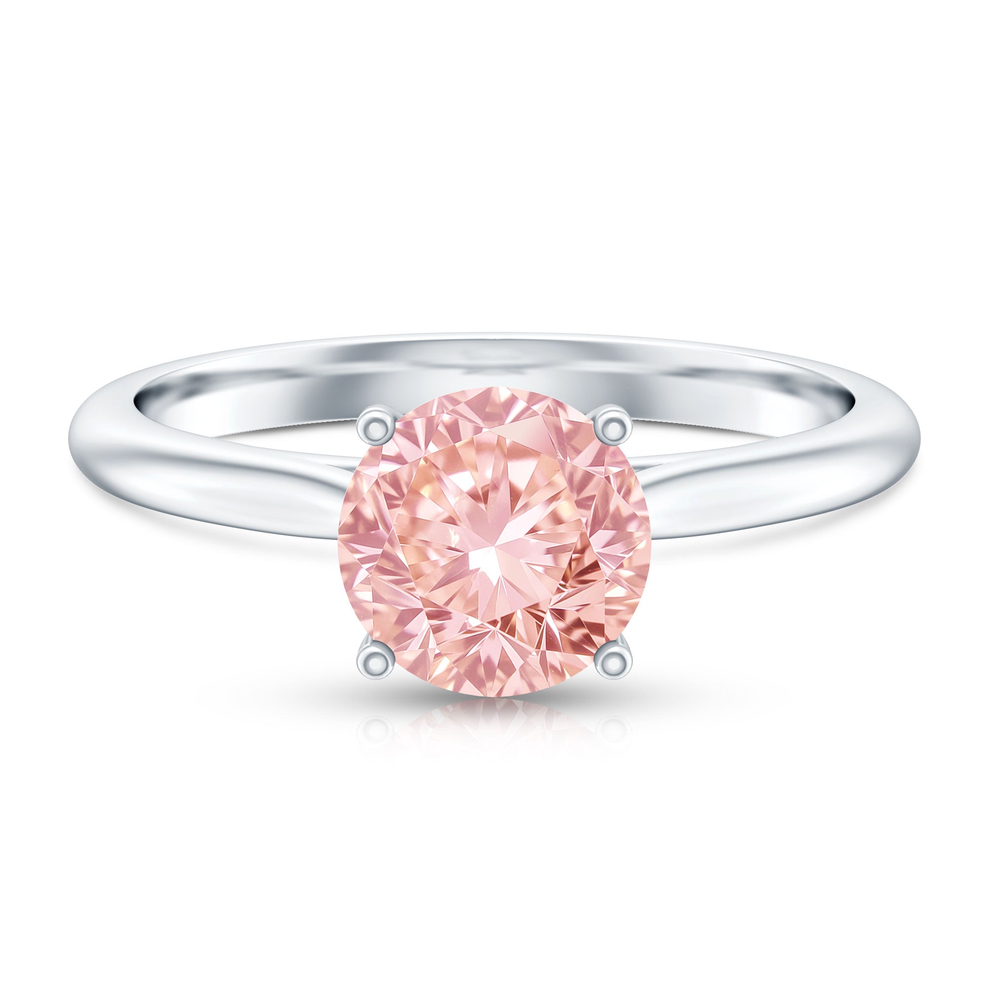 IGI Certified Round Lab Grown Pink Diamond 2 Carat Engagement Ring for Women Fancy Pink - VS1 - Rosec Jewels