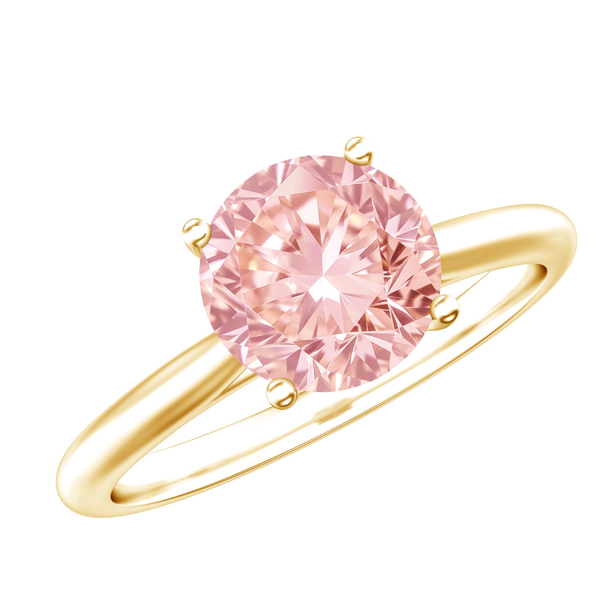 Rosec Jewels-IGI Certified Round Lab Grown Pink Diamond 2 Carat Engagement Ring for Women