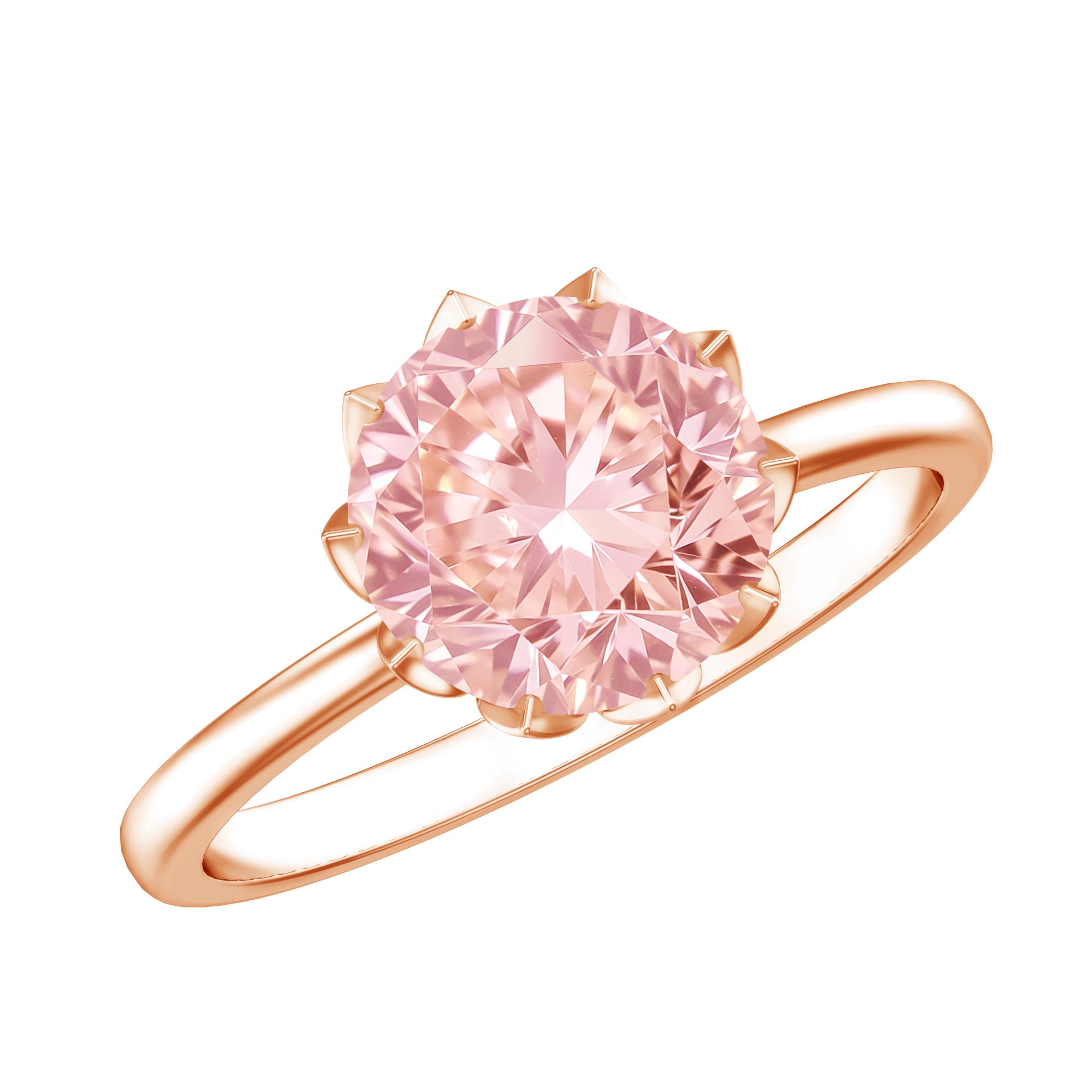 Rosec Jewels-Lab Grown 3 Carat Pink Diamond Solitaire Engagement Ring IGI Certified