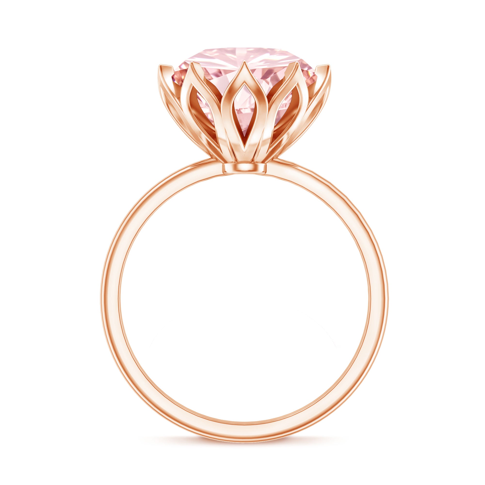IGI Certified Solitaire 5 Carat Lab Grown Pink Diamond Lotus Engagement Ring Fancy Pink - VS1 - Rosec Jewels