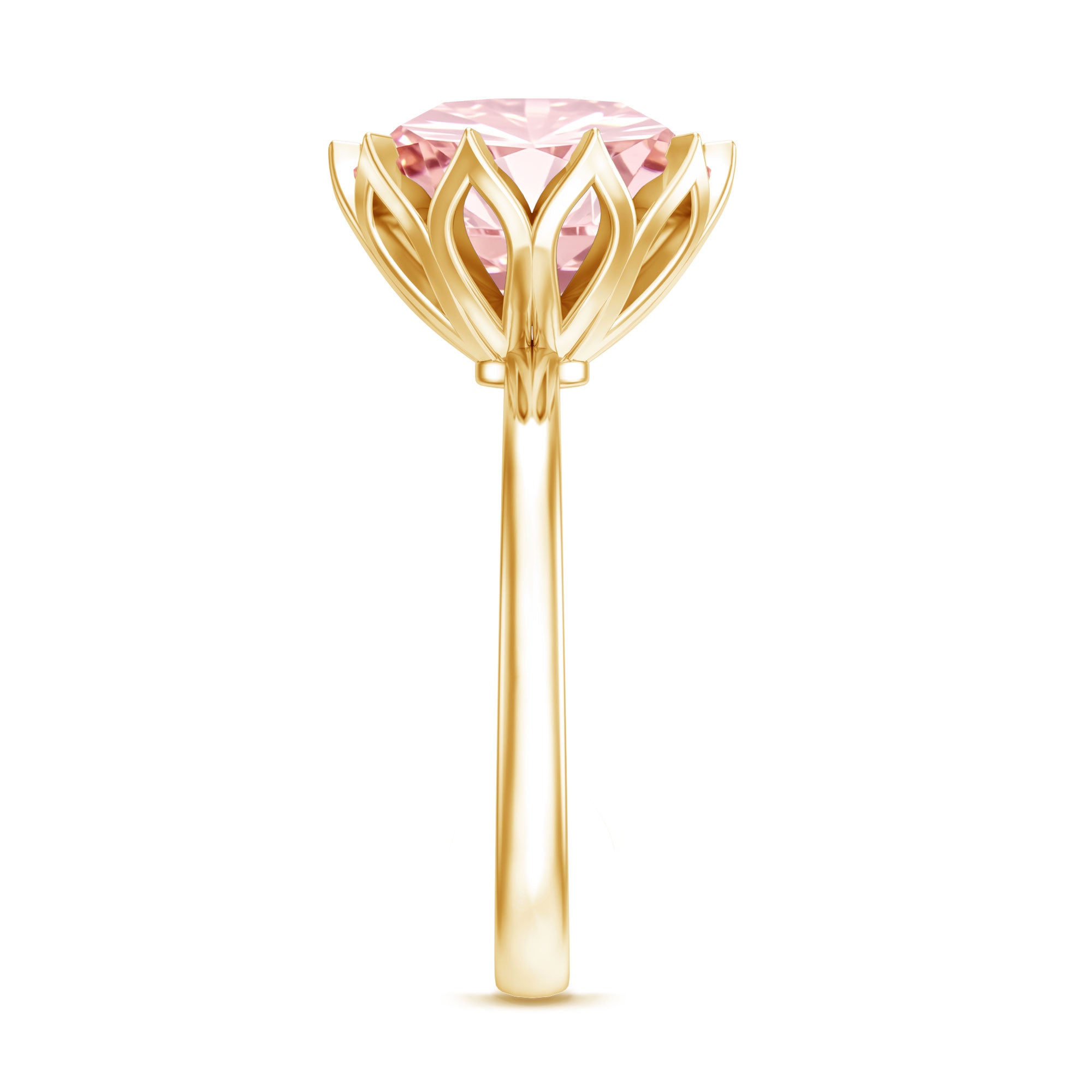 IGI Certified Solitaire 5 Carat Lab Grown Pink Diamond Lotus Engagement Ring Fancy Pink - VS1 - Rosec Jewels