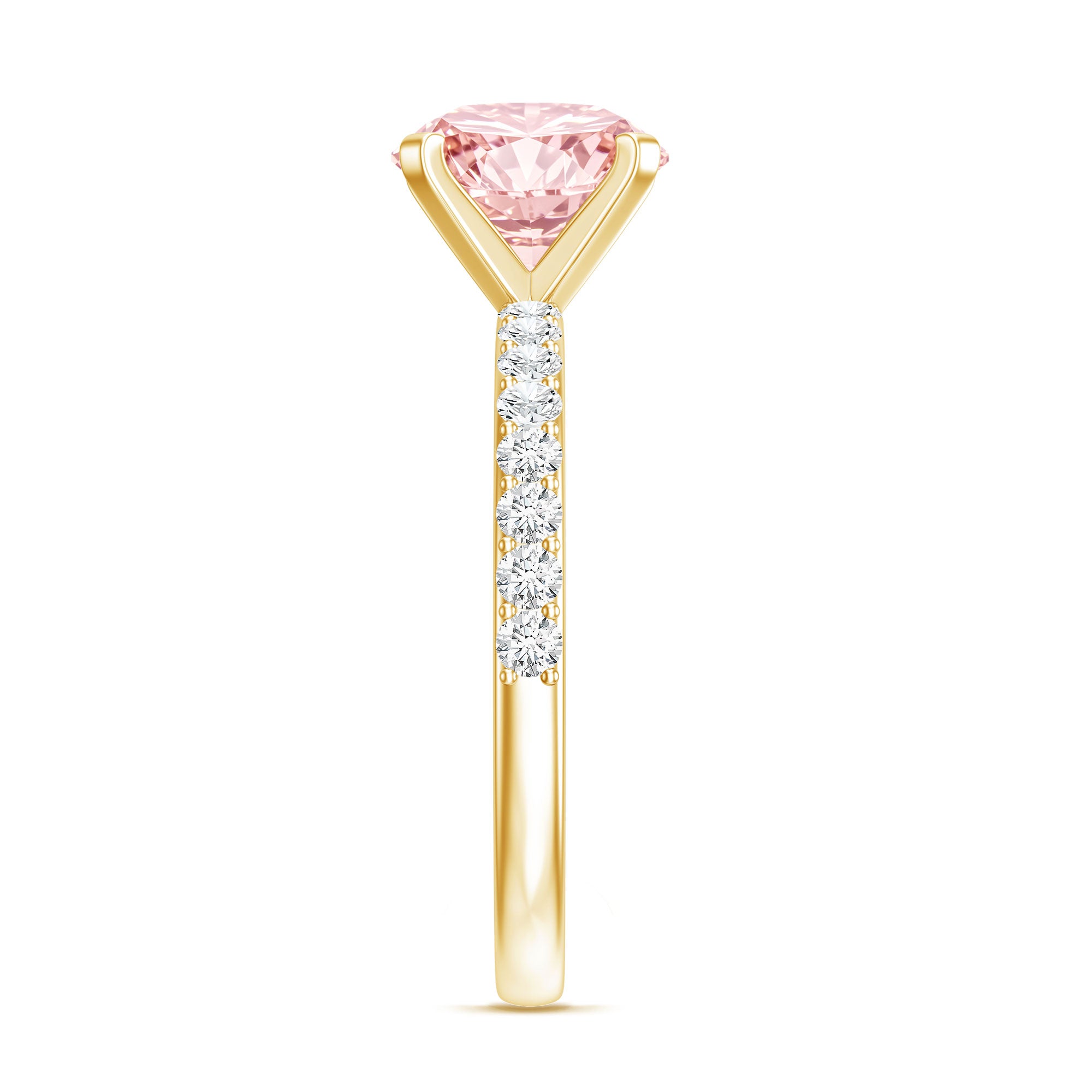 IGI Certified 2 Carat Lab Grown Pink and White Diamond Engagement Ring for Her Fancy Pink - VS1 - Rosec Jewels
