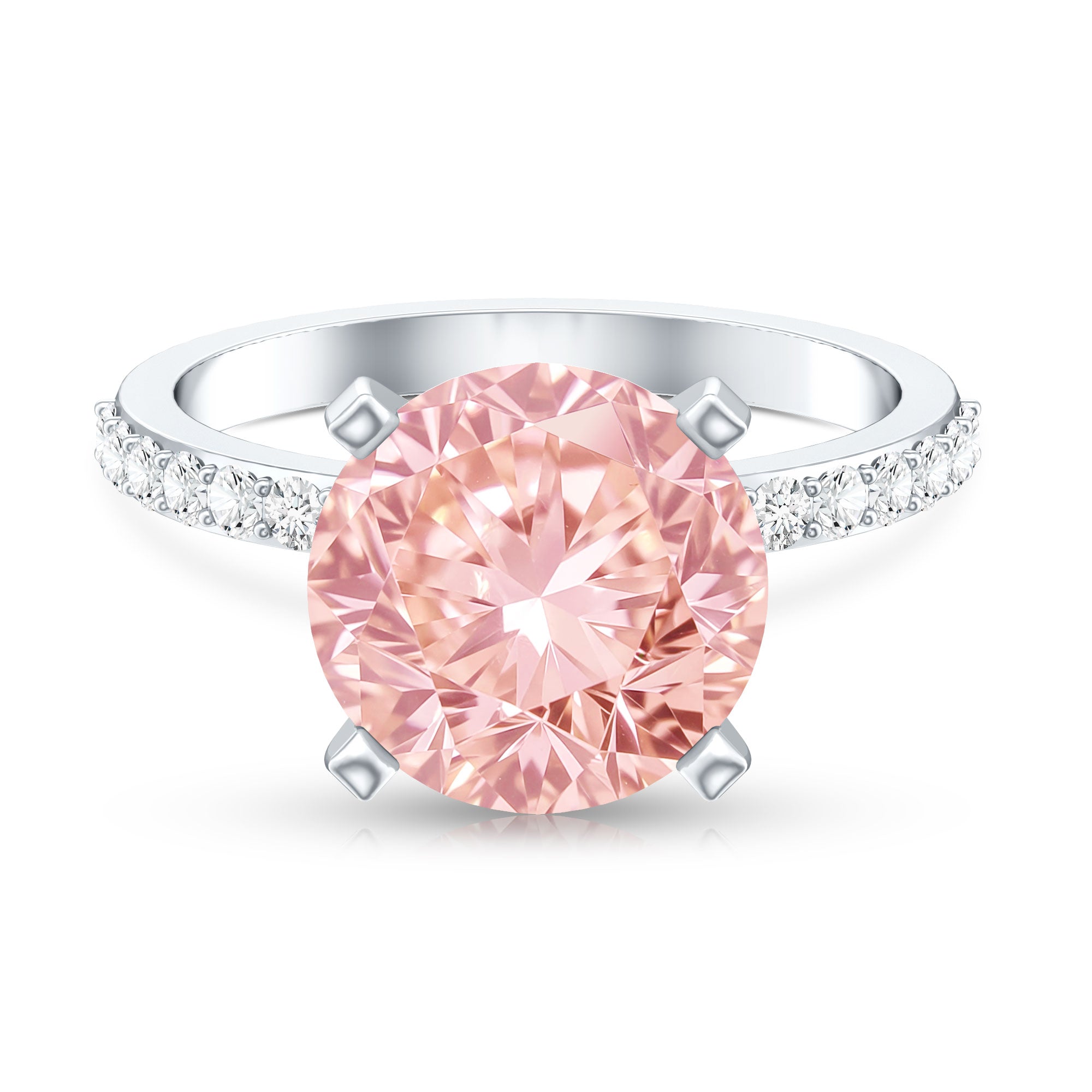 Rosec Jewels-IGI Certified 4 Carat Huge Lab Grown Pink Diamond Solitaire Engagement Ring