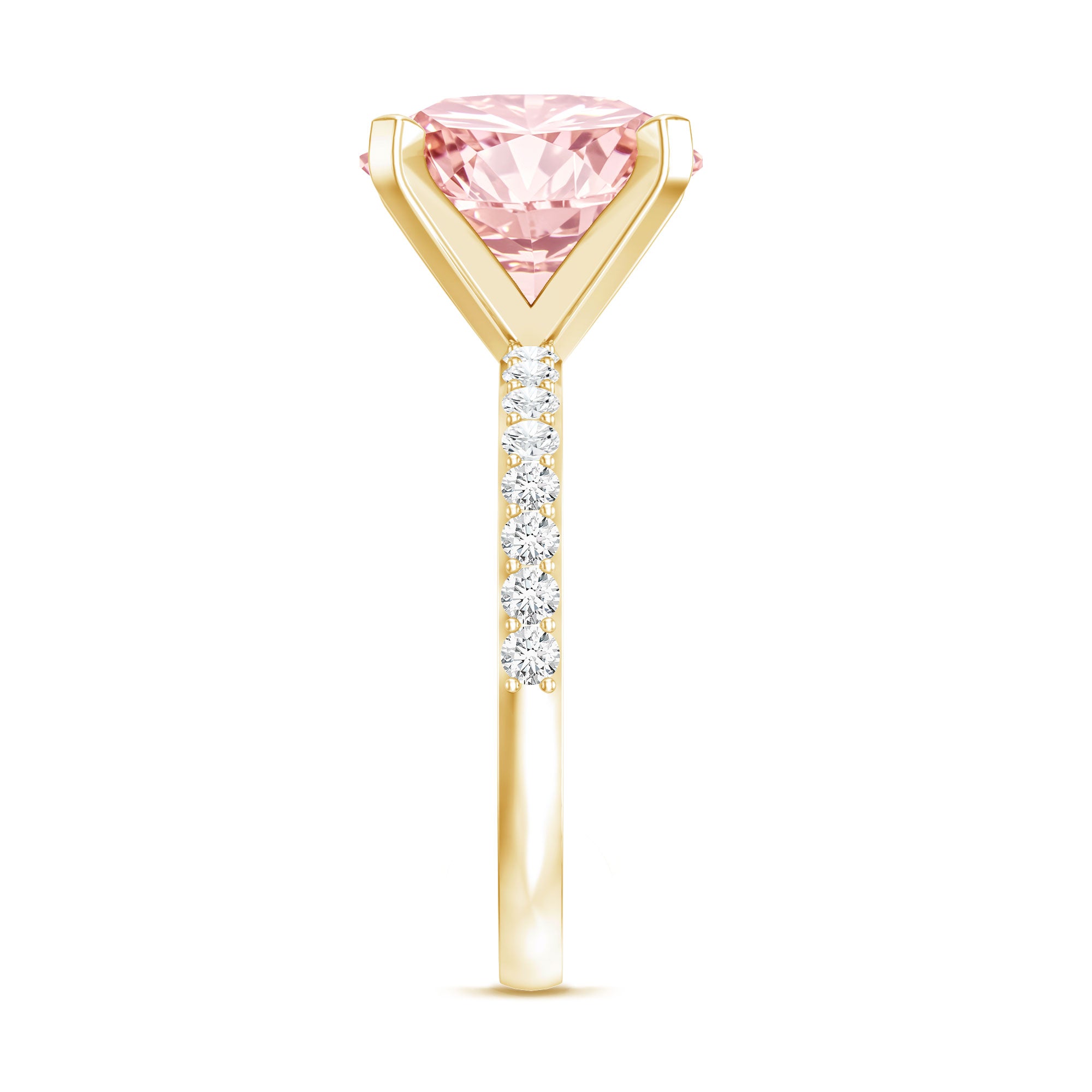 Rosec Jewels-IGI Certified 4 Carat Huge Lab Grown Pink Diamond Solitaire Engagement Ring
