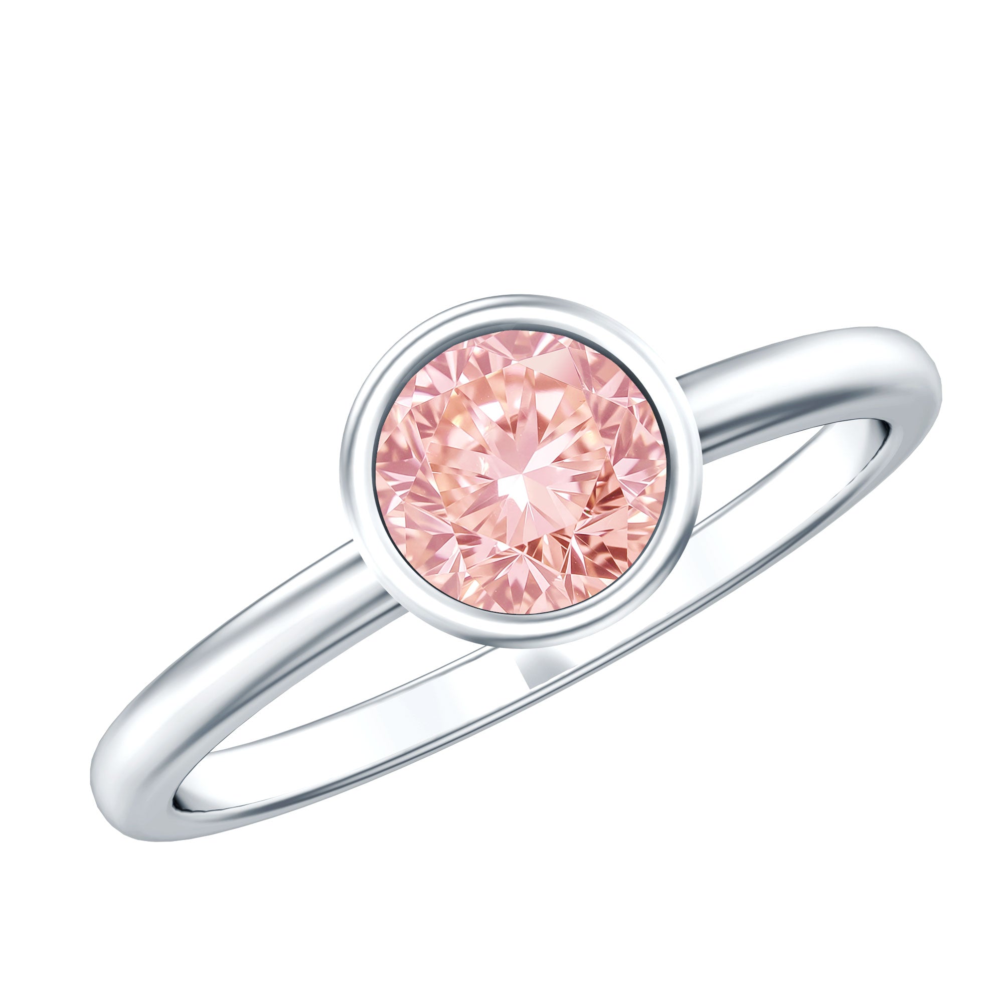 1 Carat Round Lab Grown Pink Diamond Solitaire Engagement Ring IGI Certified Fancy Pink - VS1 - Rosec Jewels