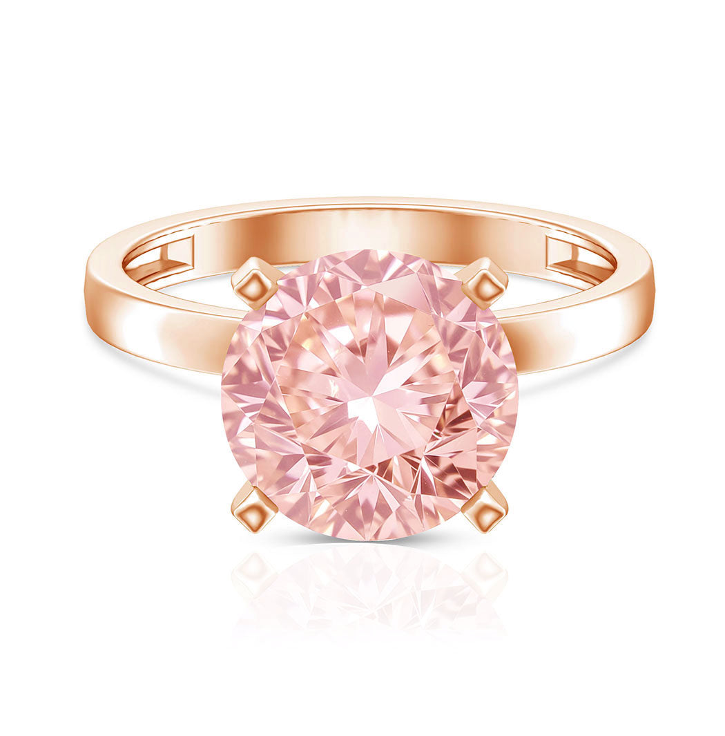 Peg Headset Solitaire 4 Carat Lab Grown Pink Diamond Engagement Ring IGI Certified Fancy Pink - VS1 - Rosec Jewels