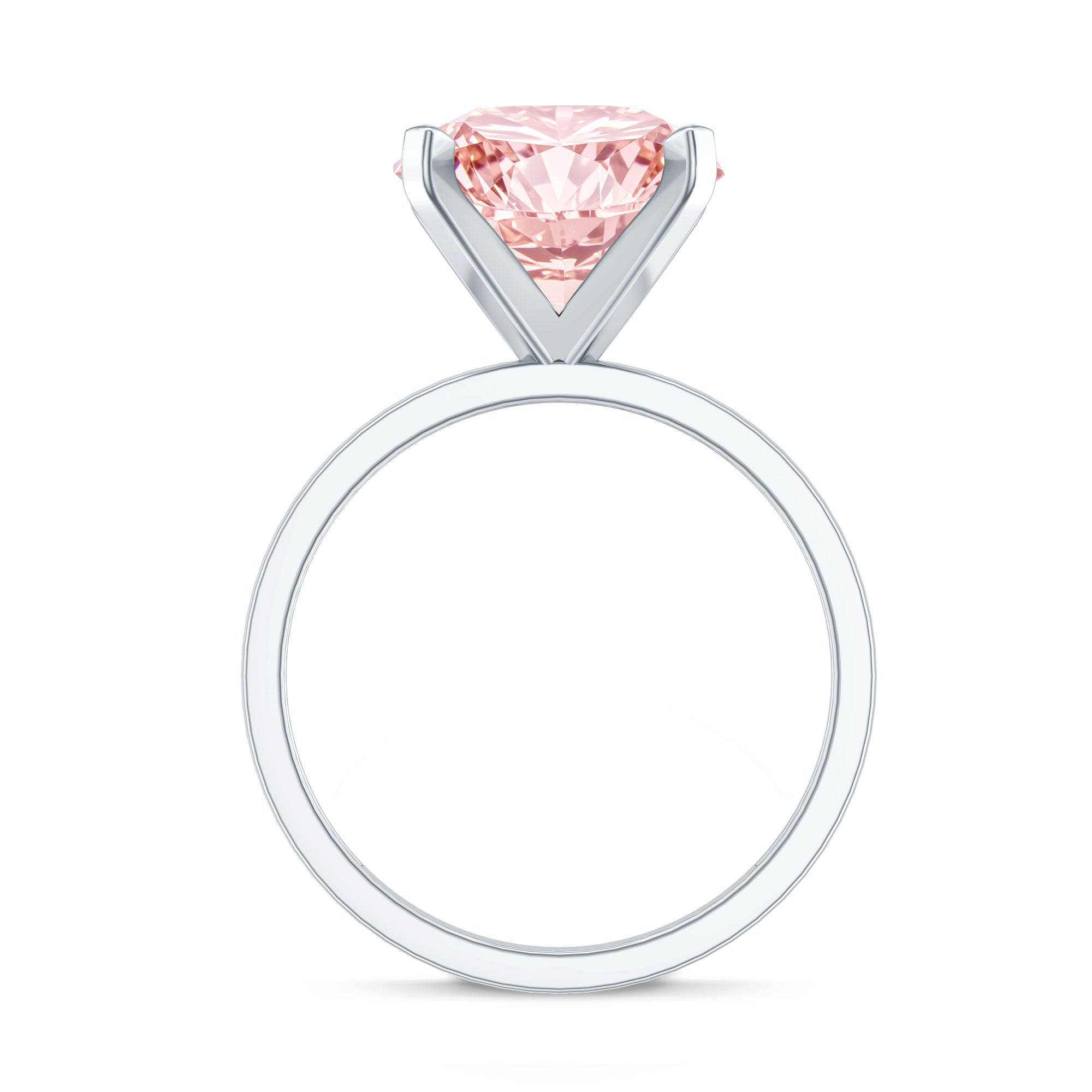Peg Headset Solitaire 4 Carat Lab Grown Pink Diamond Engagement Ring IGI Certified Fancy Pink - VS1 - Rosec Jewels
