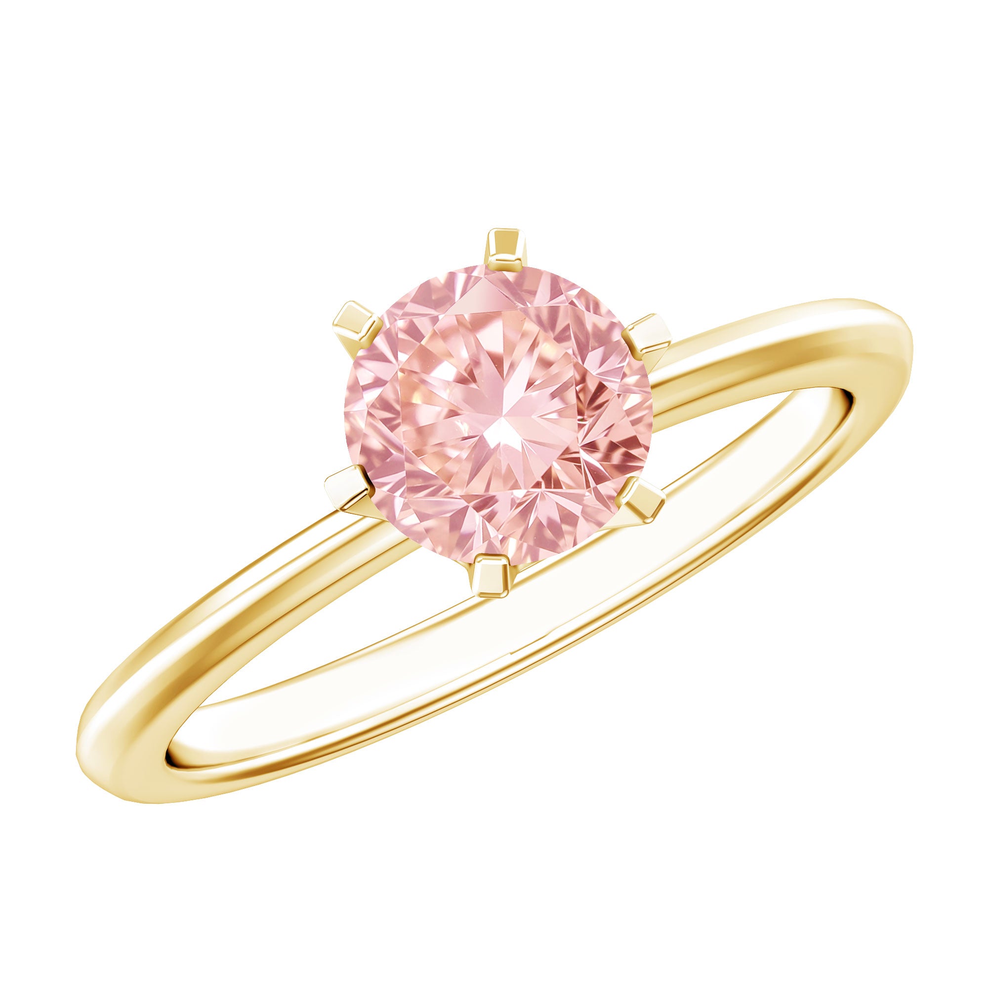 Round Brilliant Cut Lab Grown Pink Diamond 1 Carat Solitaire Ring with IGI Certificate Fancy Pink - VS1 - Rosec Jewels