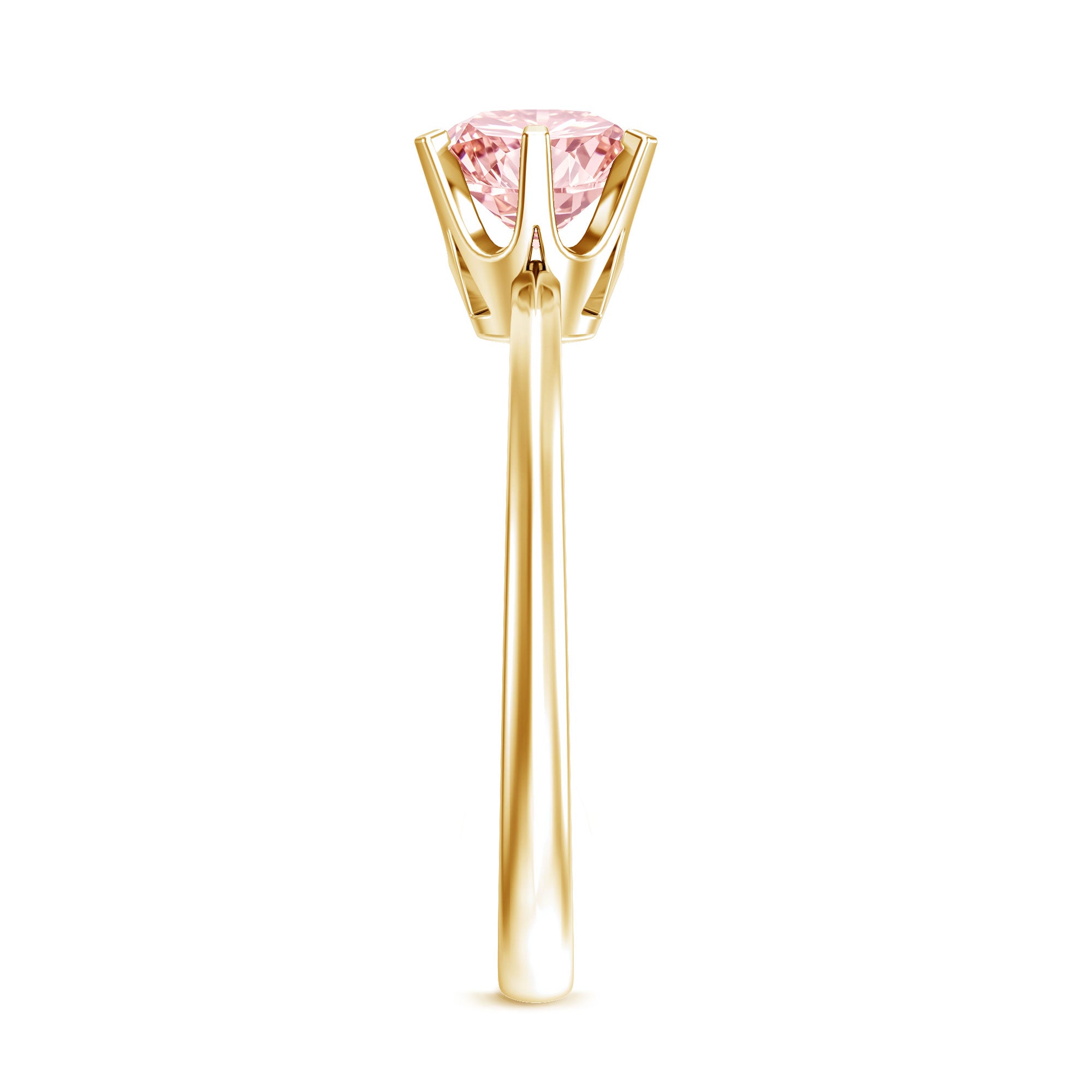 Round Brilliant Cut Lab Grown Pink Diamond 1 Carat Solitaire Ring with IGI Certificate Fancy Pink - VS1 - Rosec Jewels