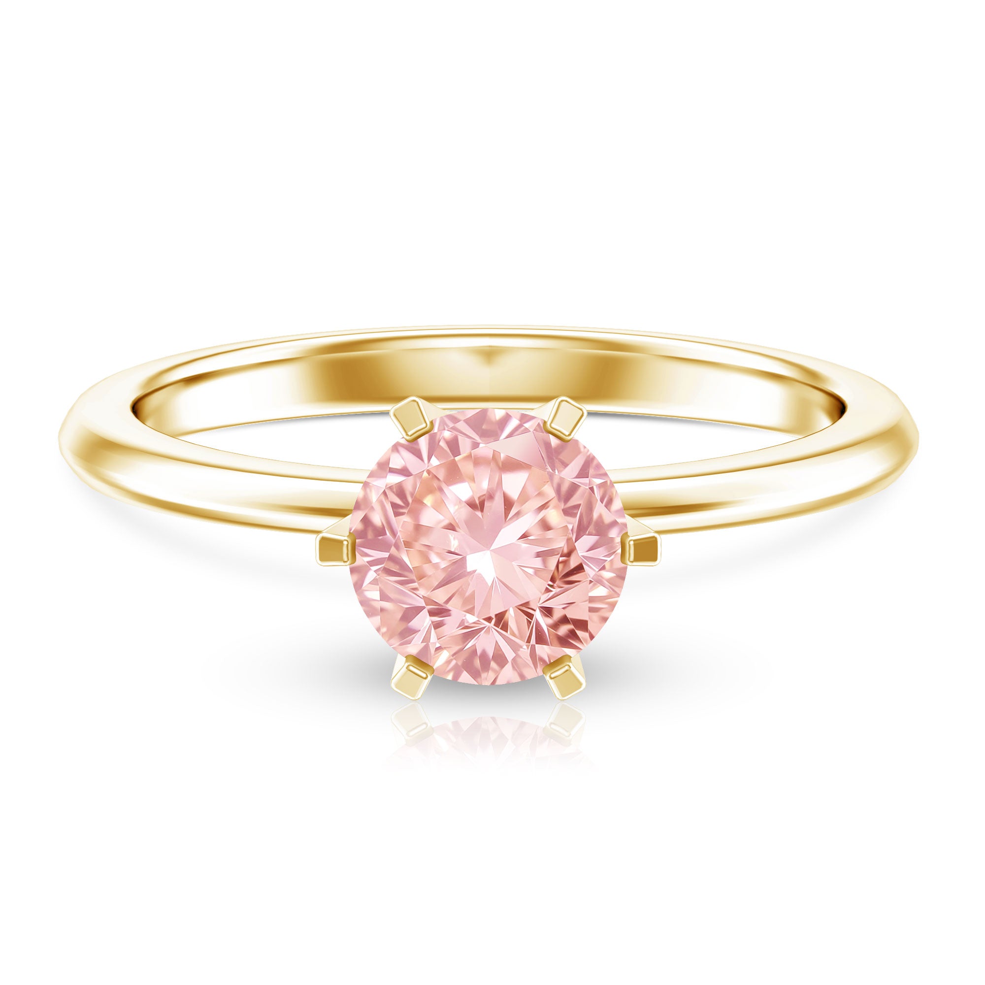 Round Brilliant Cut Lab Grown Pink Diamond 1 Carat Solitaire Ring with IGI Certificate Fancy Pink - VS1 - Rosec Jewels