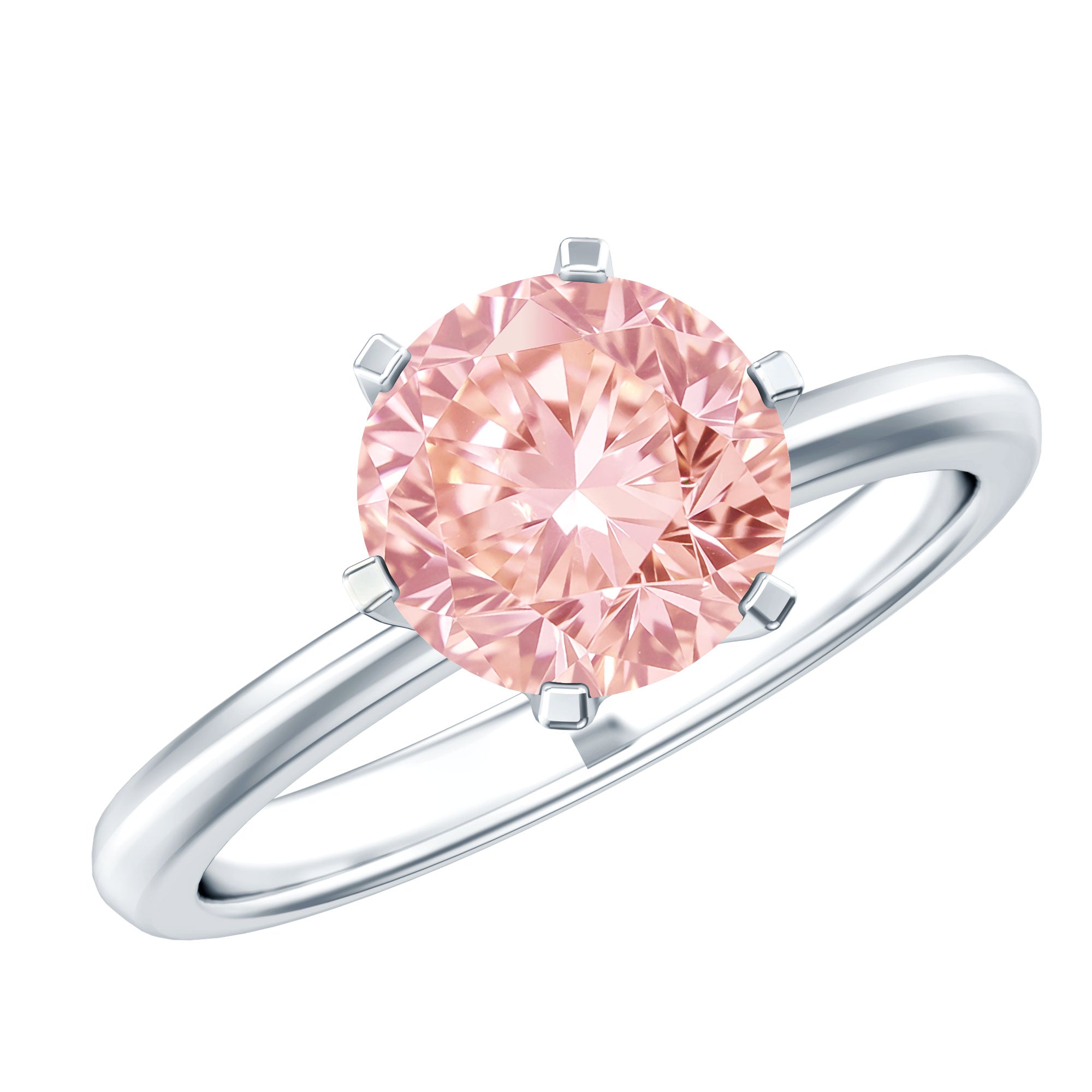 IGI Certified Solitaire 3 Carat Lab Grown Pink Diamond Engagement Ring For Women Fancy Pink - VS1 - Rosec Jewels