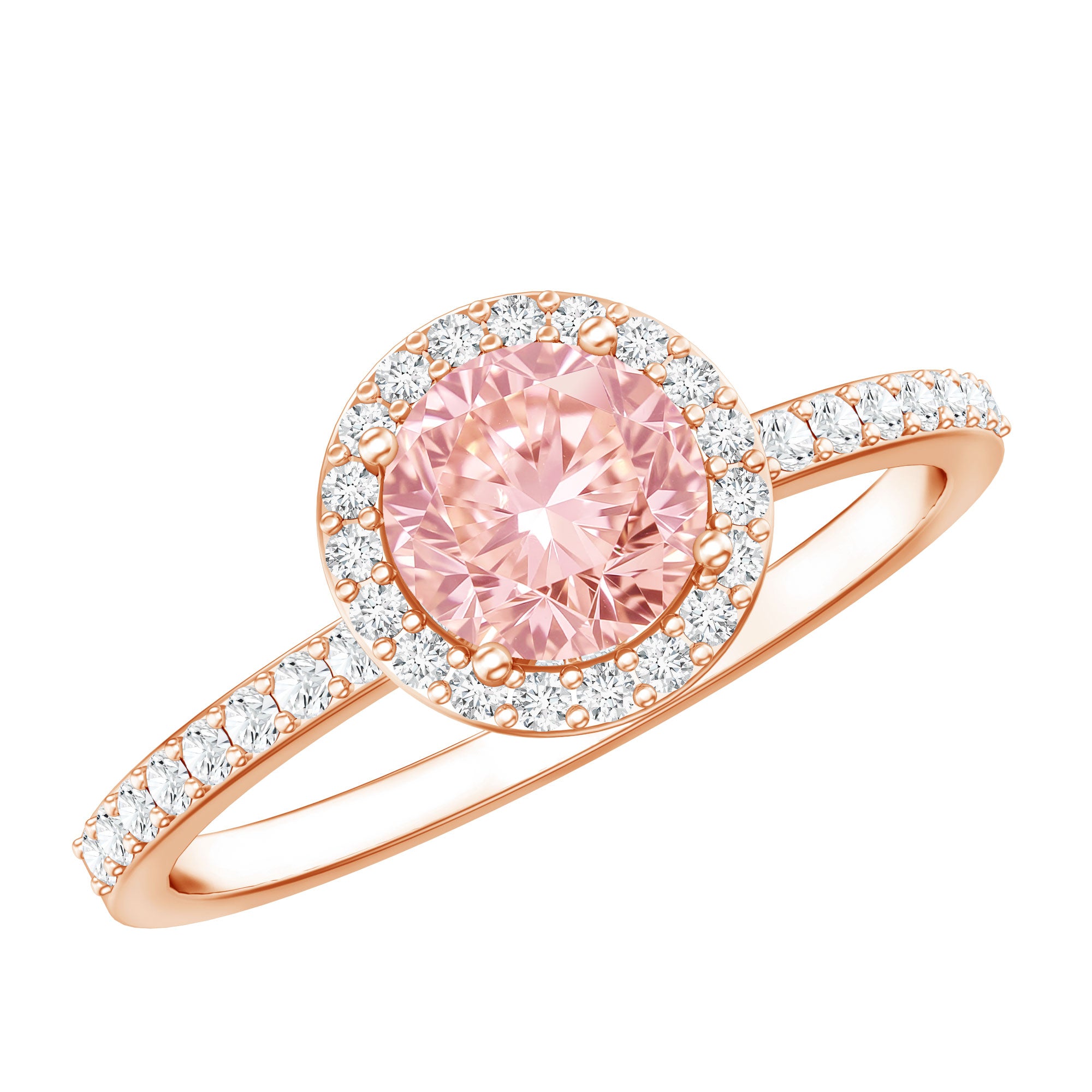Rosec Jewels-IGI Certified Lab Grown Pink and White Diamond 1 Carat Engagement Ring