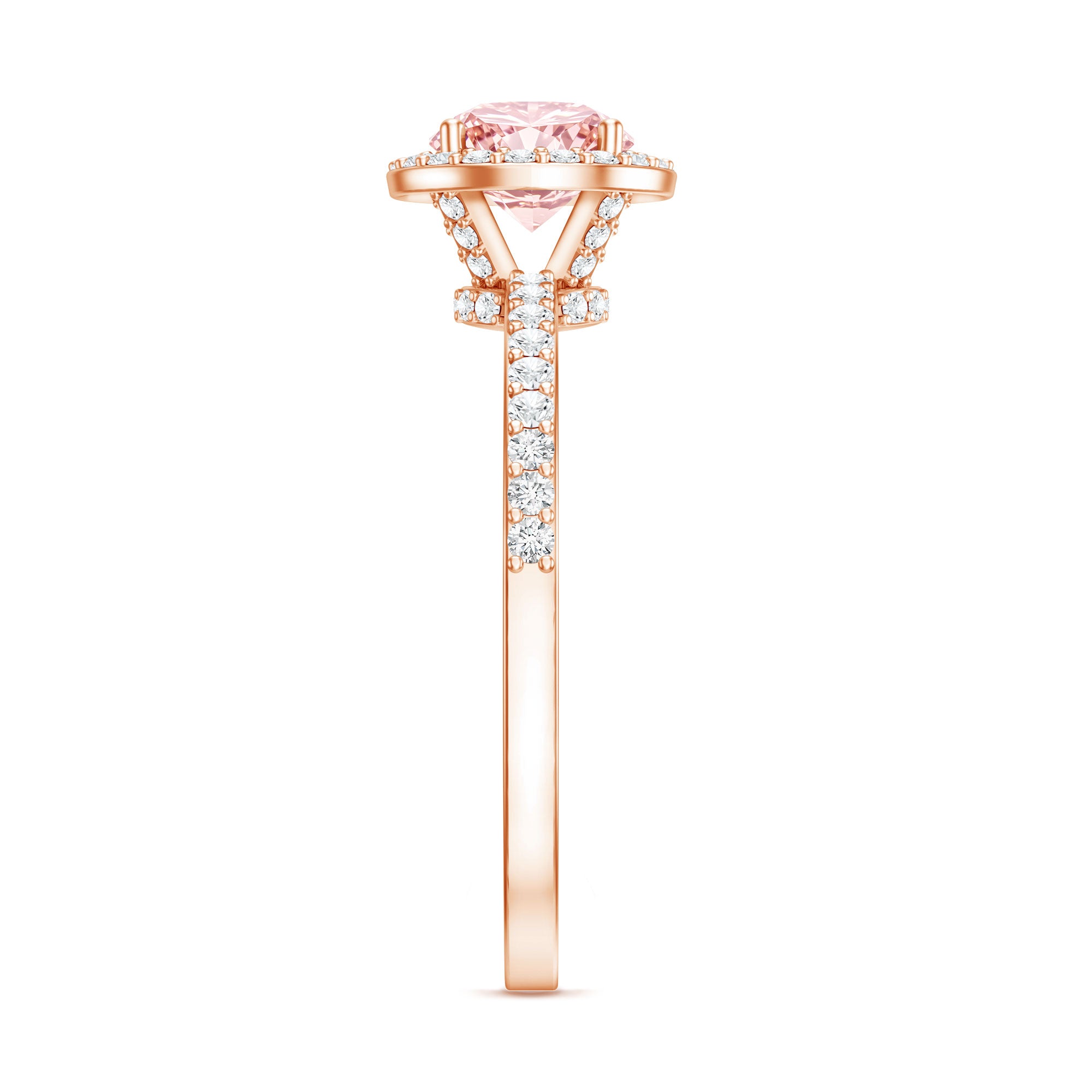 Rosec Jewels-IGI Certified Lab Grown Pink and White Diamond 1 Carat Engagement Ring