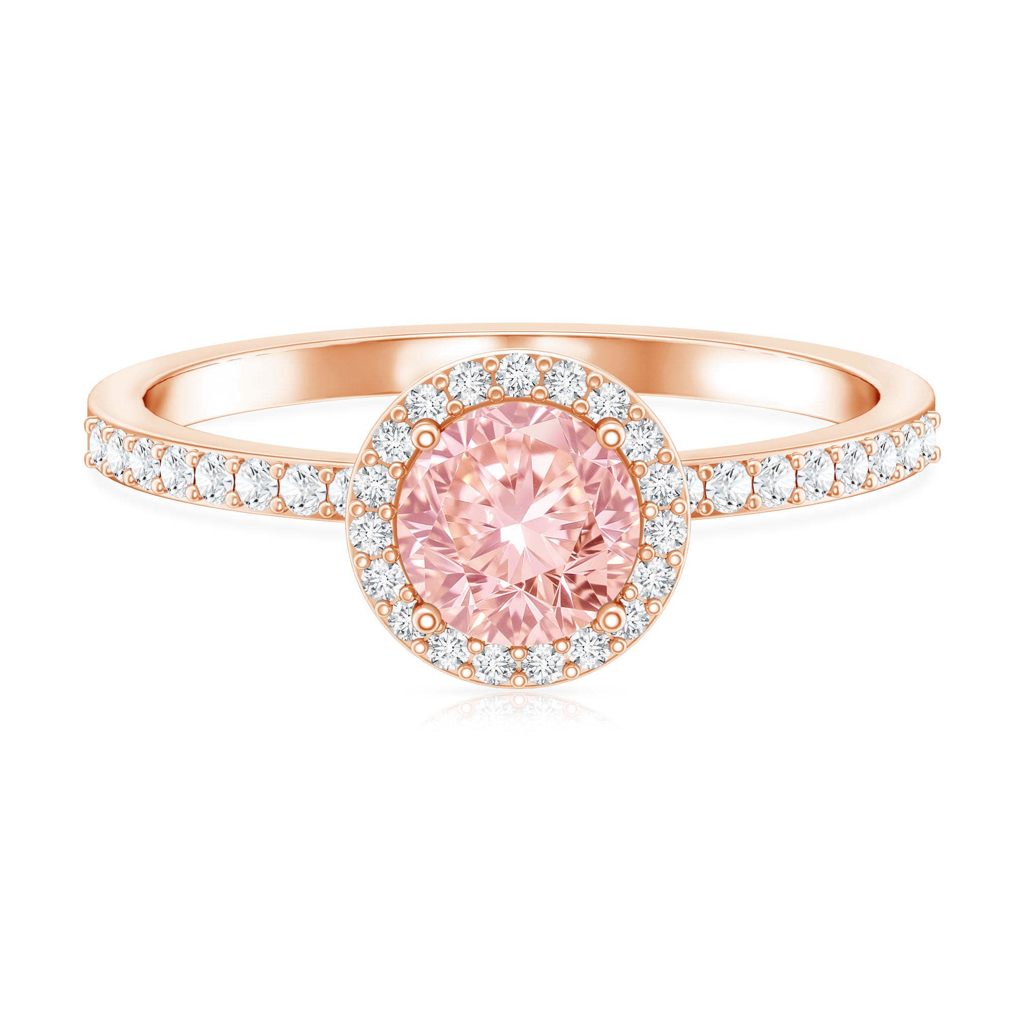 Rosec Jewels-IGI Certified Lab Grown Pink and White Diamond 1 Carat Engagement Ring