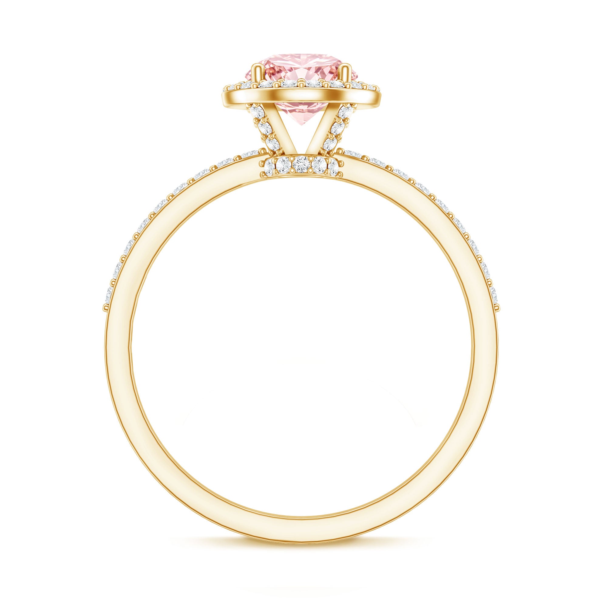 Rosec Jewels-IGI Certified Lab Grown Pink and White Diamond 1 Carat Engagement Ring