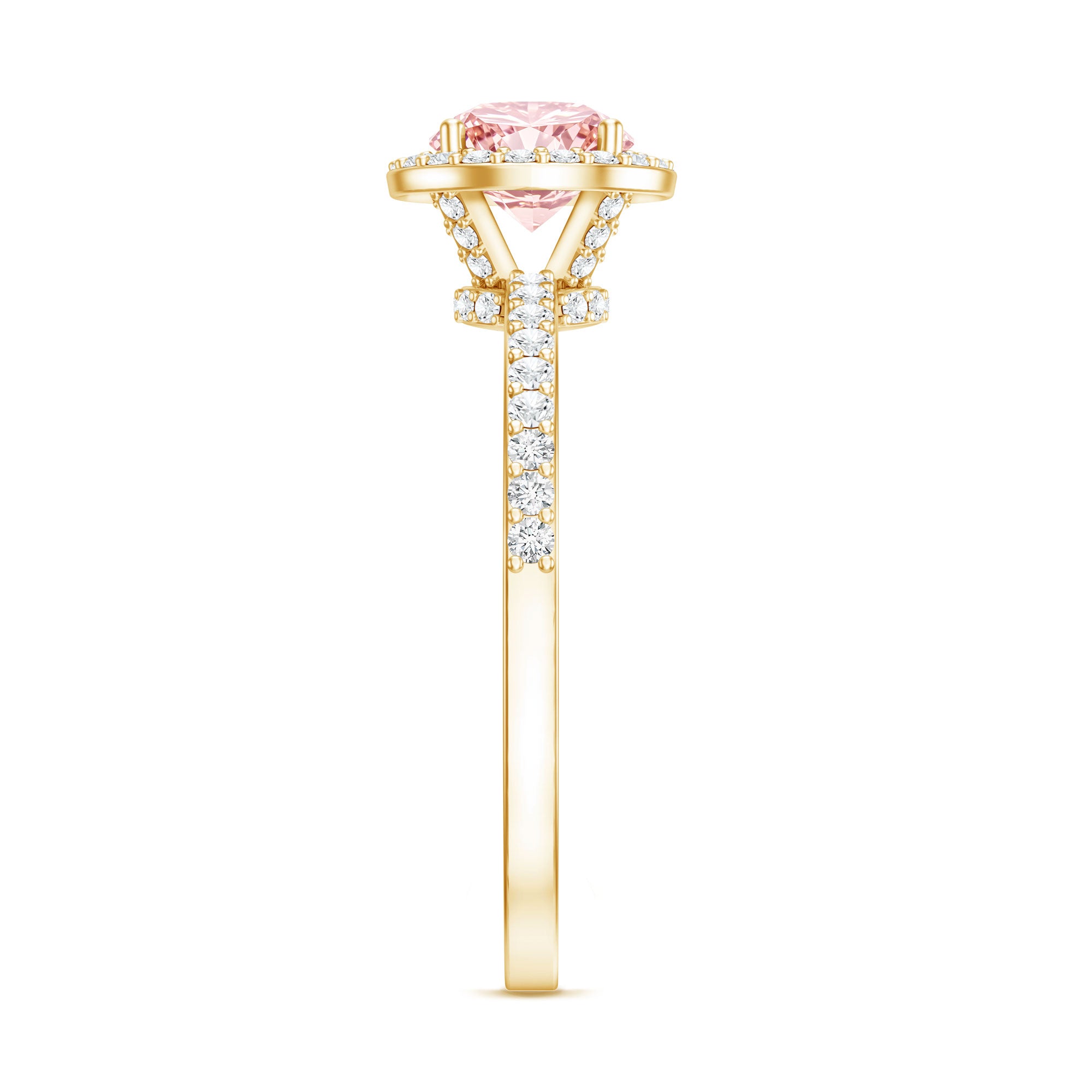 Rosec Jewels-IGI Certified Lab Grown Pink and White Diamond 1 Carat Engagement Ring