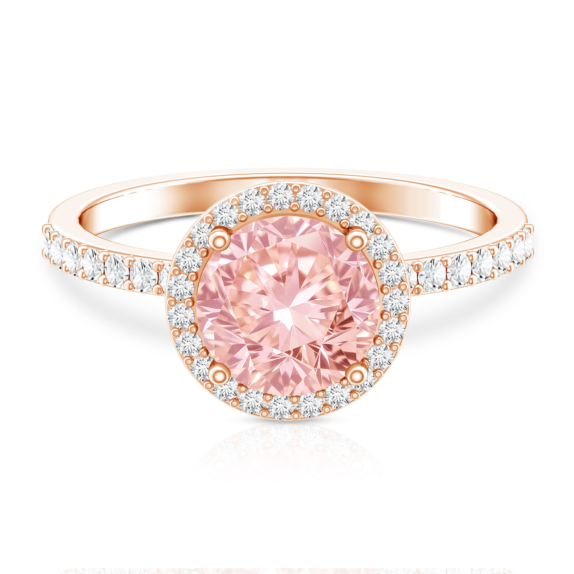 Rosec Jewels-IGI Certified Lab Created Pink Diamond 3 Carat Engagement Ring with Halo