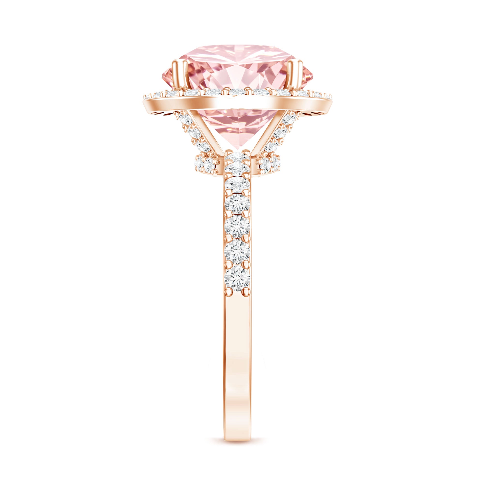 Rosec Jewels-IGI Certified 4 Carat Round Lab Grown Pink Diamond Circle Engagement Ring