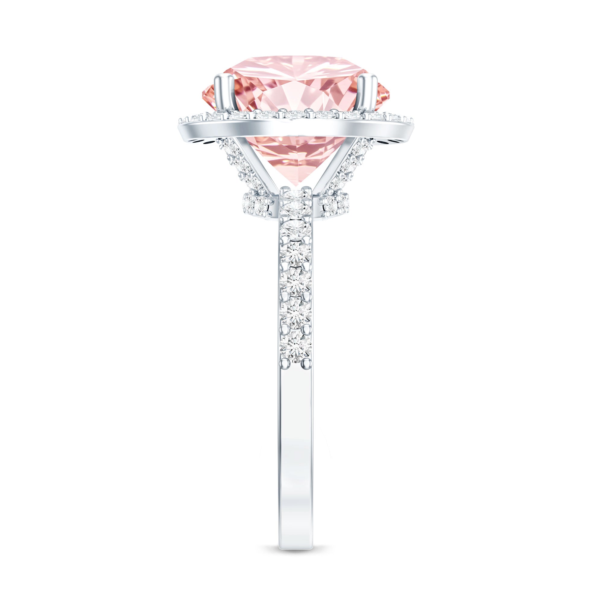 Rosec Jewels-IGI Certified 4 Carat Round Lab Grown Pink Diamond Circle Engagement Ring