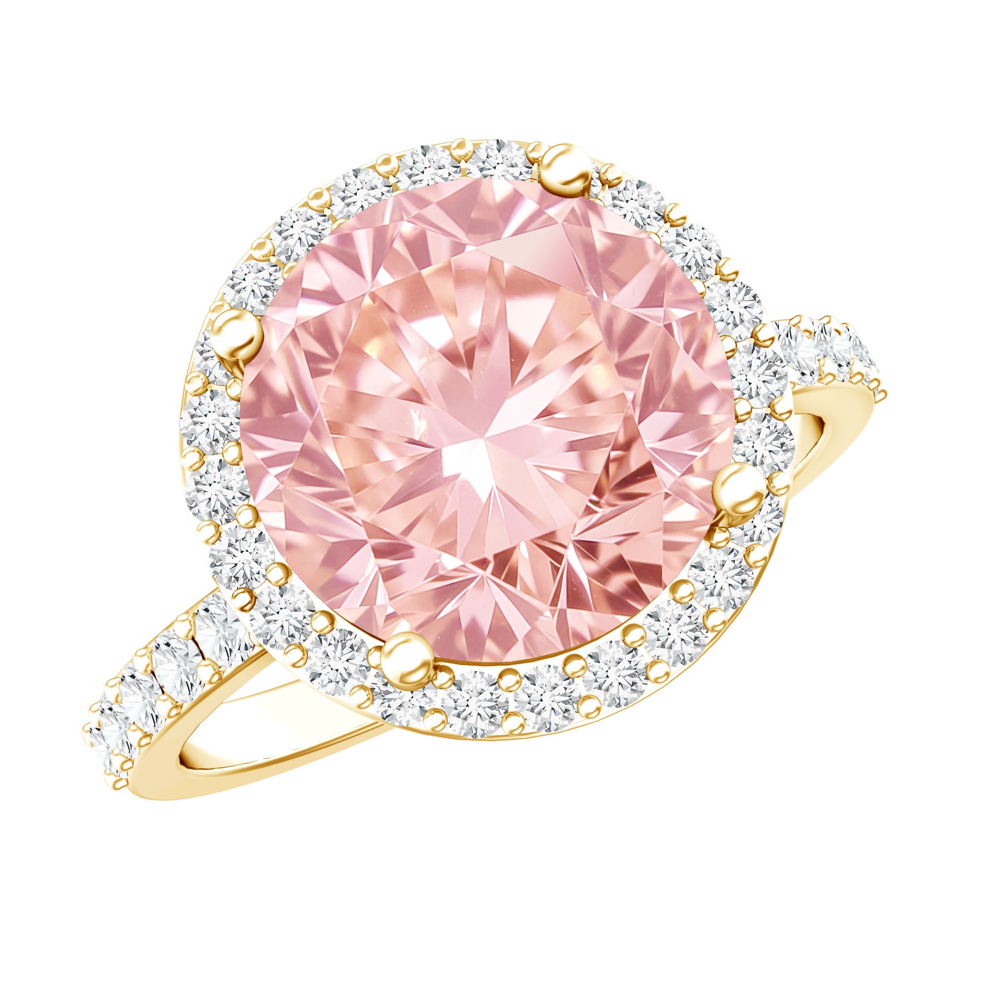 Rosec Jewels-IGI Certified 4 Carat Round Lab Grown Pink Diamond Circle Engagement Ring