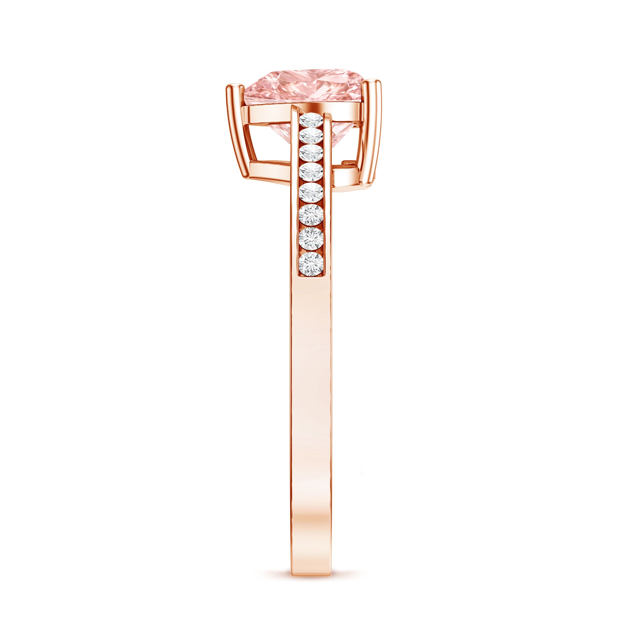 IGI Certified Heart Shape Lab Grown Pink Diamond Engagement Ring 1 Carat Fancy Pink - VS1 - Rosec Jewels