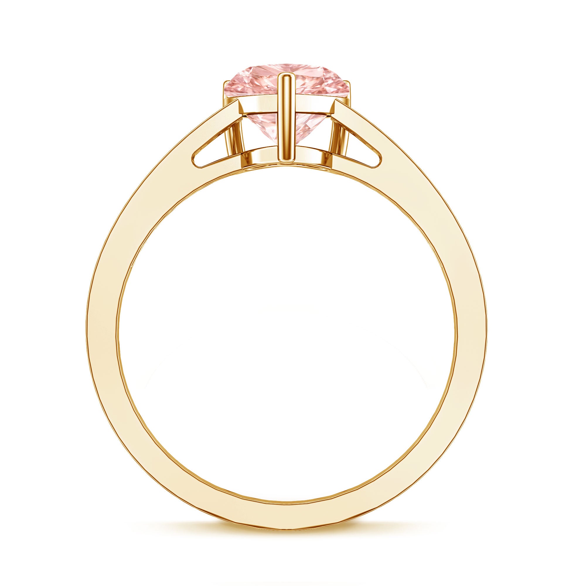 IGI Certified Heart Shape Lab Grown Pink Diamond Engagement Ring 1 Carat Fancy Pink - VS1 - Rosec Jewels
